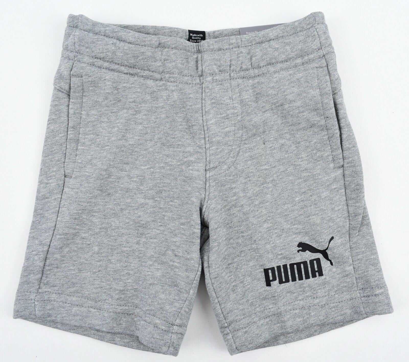 PUMA Kids Boys French Terry Sweatshorts, Grey, size 1-2 years