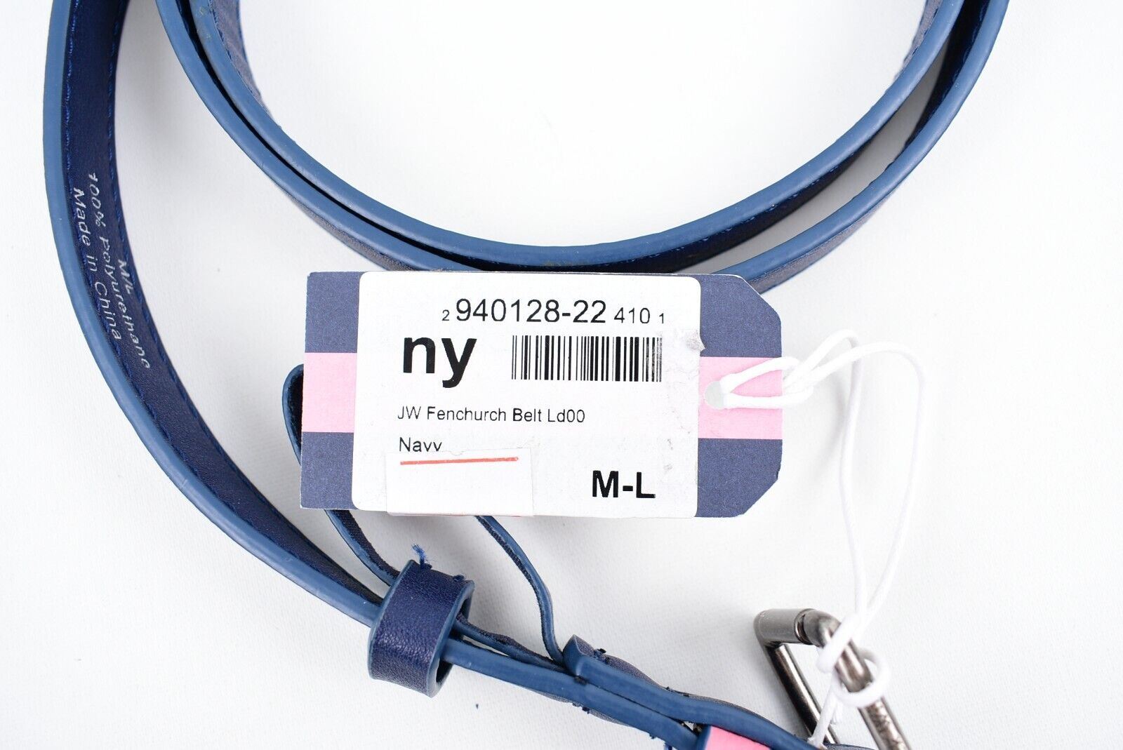 JACK WILLS Womens FENCHURCH Skinny Belt, Faux Leather, Navy Blue, size M-L