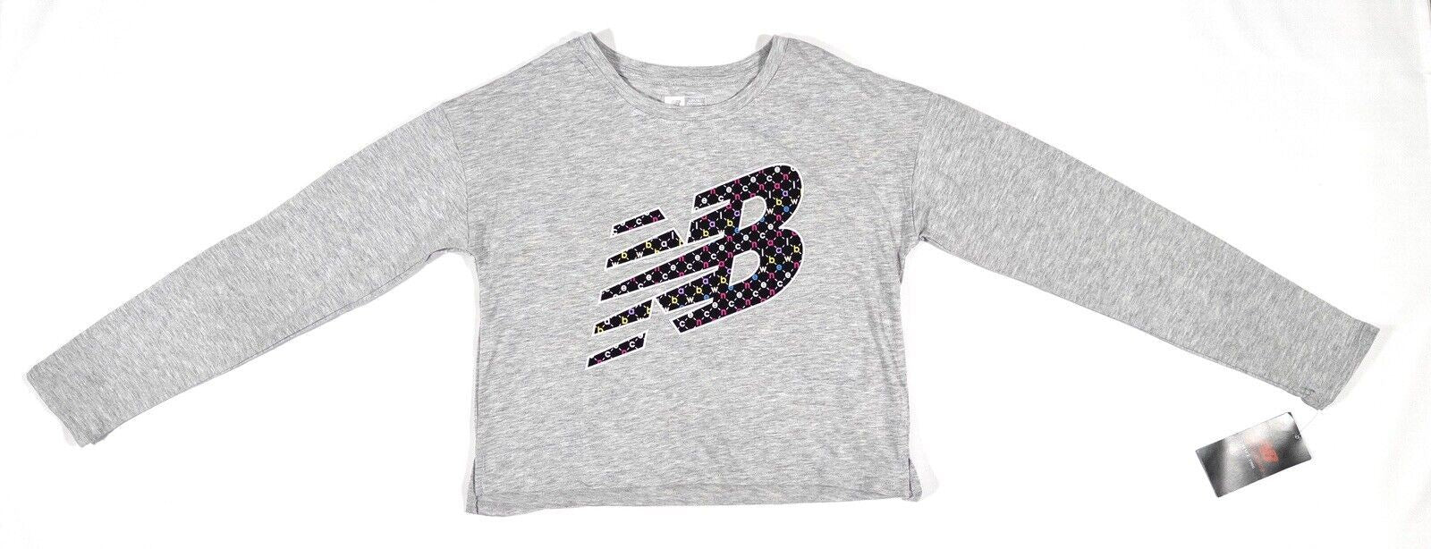 NEW BALANCE Kids Girls Long Sleeve Top Grey Size UK 14-16 Years