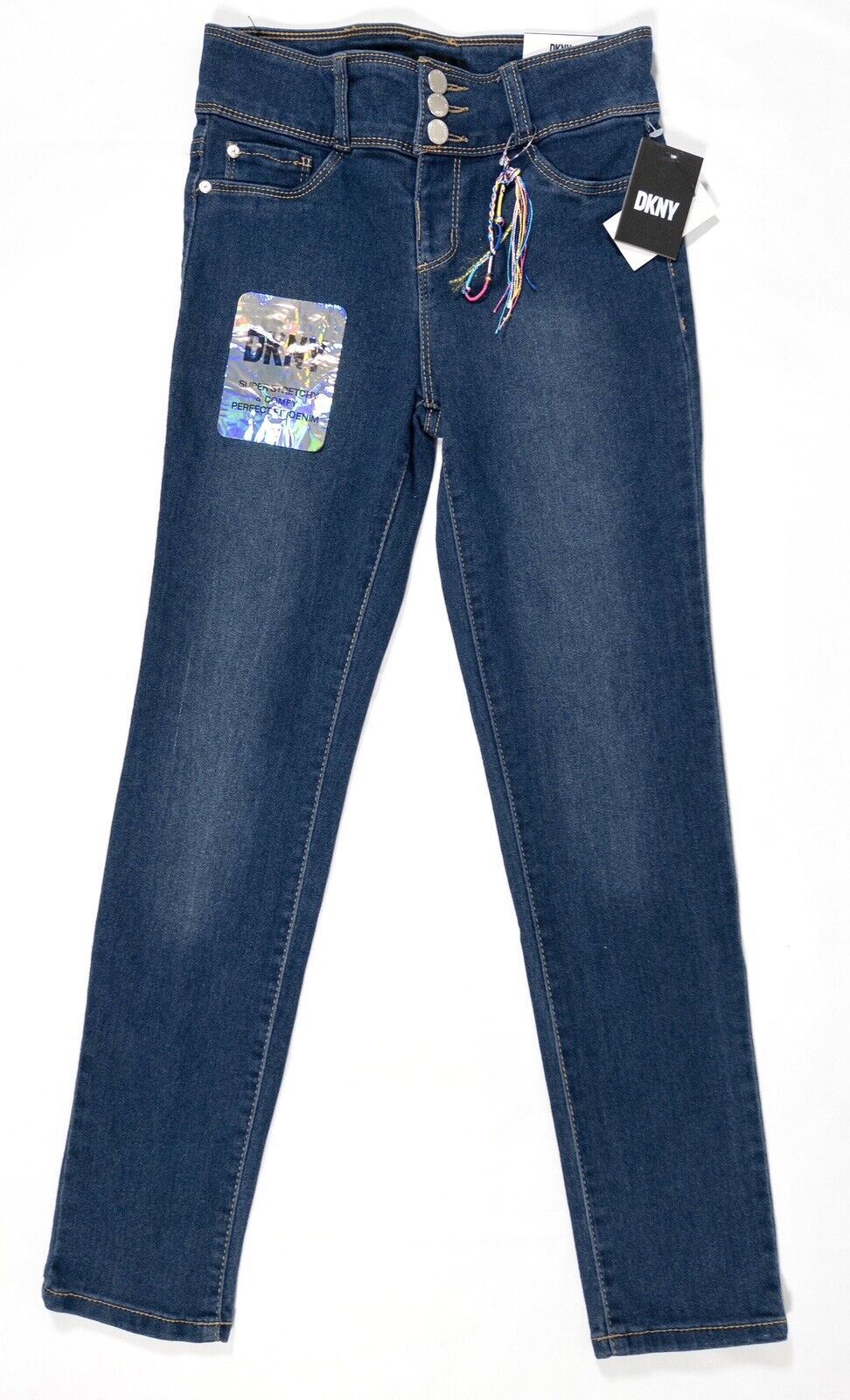 DKNY JEANS Kids Girls Stretch Blue Jeans Size UK 12 Years