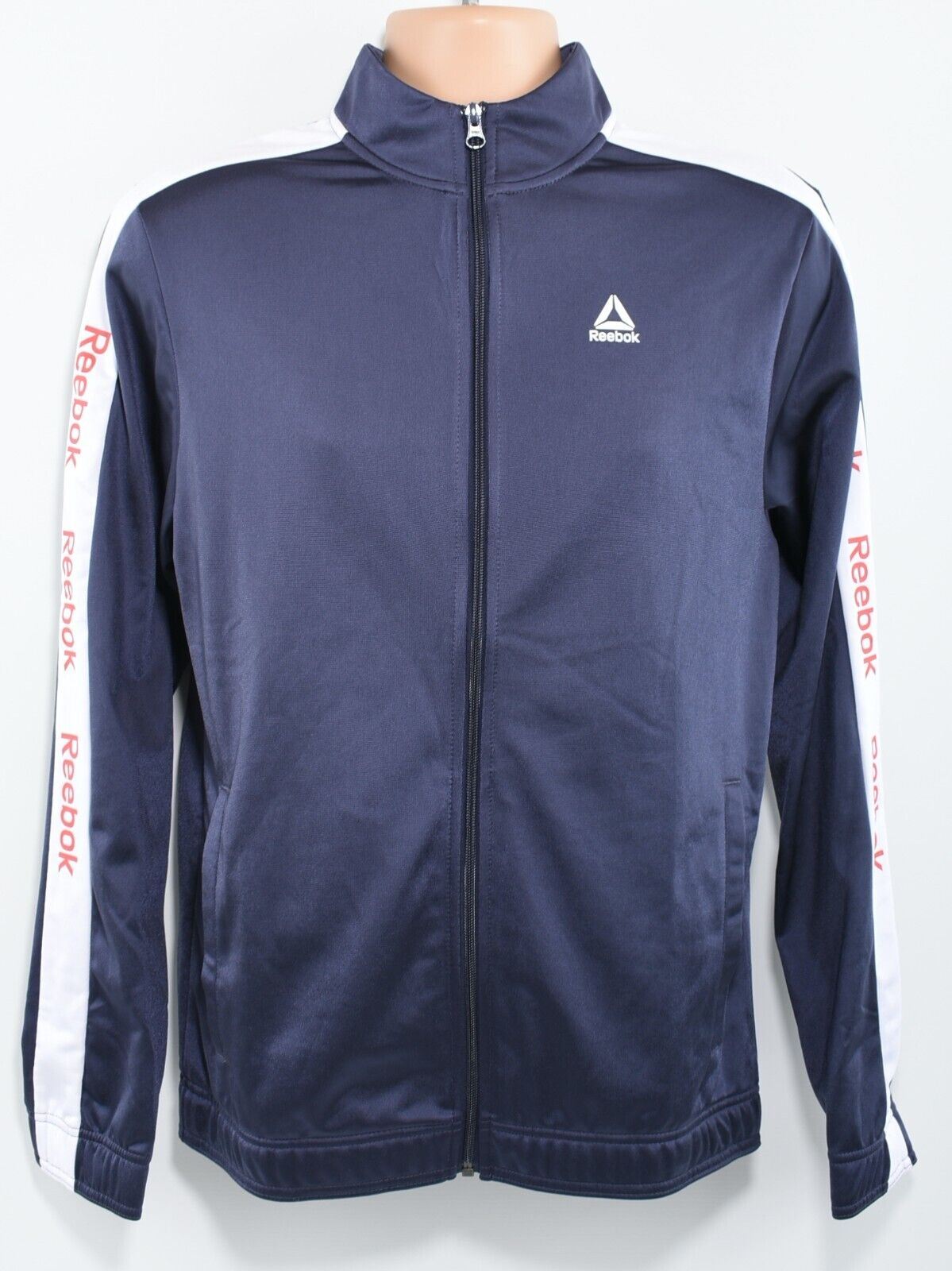 REEBOK Mens Zip Up Track Jacket, Track Top, Heritage Navy, size SMALL