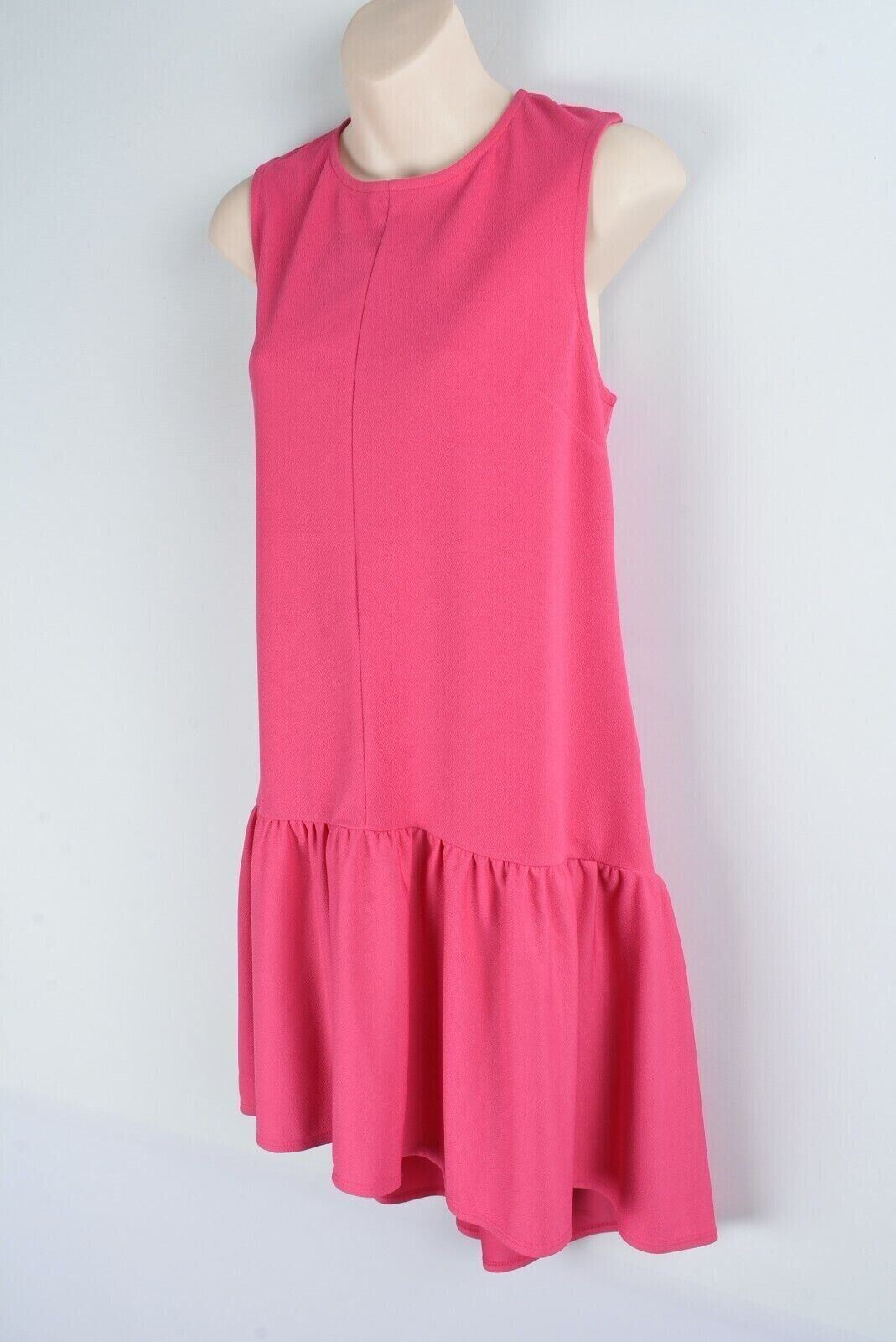 MISS SELFRIDGE Womens Frill Hem Dress, Hot Pink, size UK 12