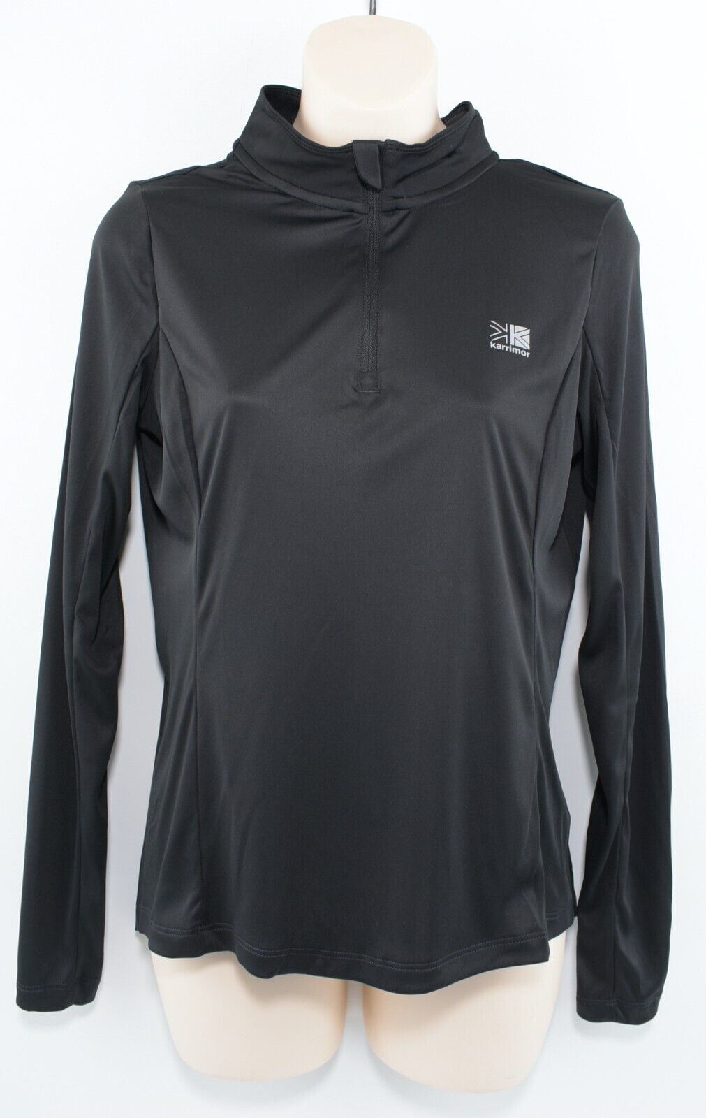 KARRIMOR Womens 1/4 Zip Long Sleeve Running Top, Black, size M /UK 10