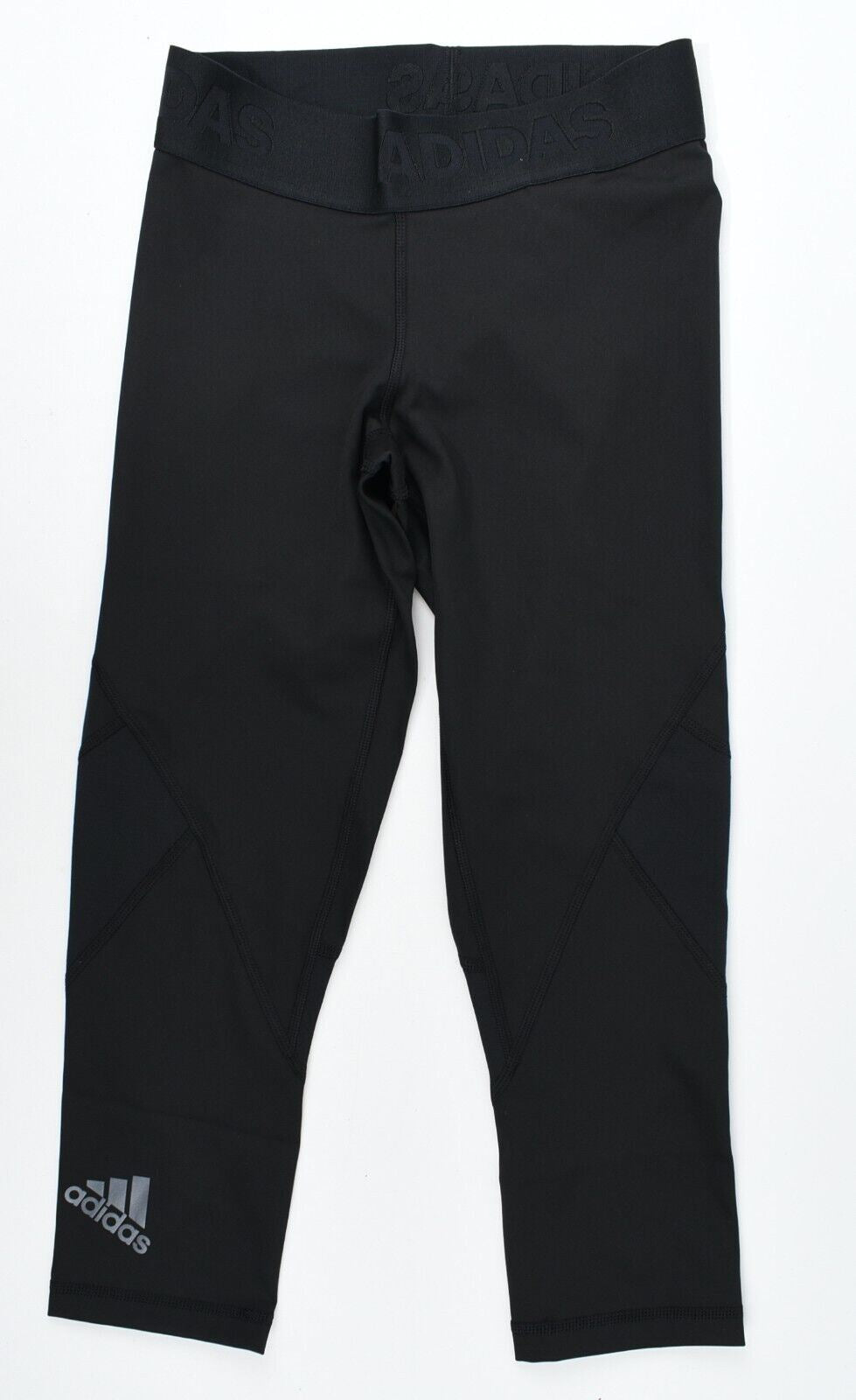 ADIDAS Women's ALPHASKIN 3/4 Sports Leggings, Black, size XS (UK 4-6)