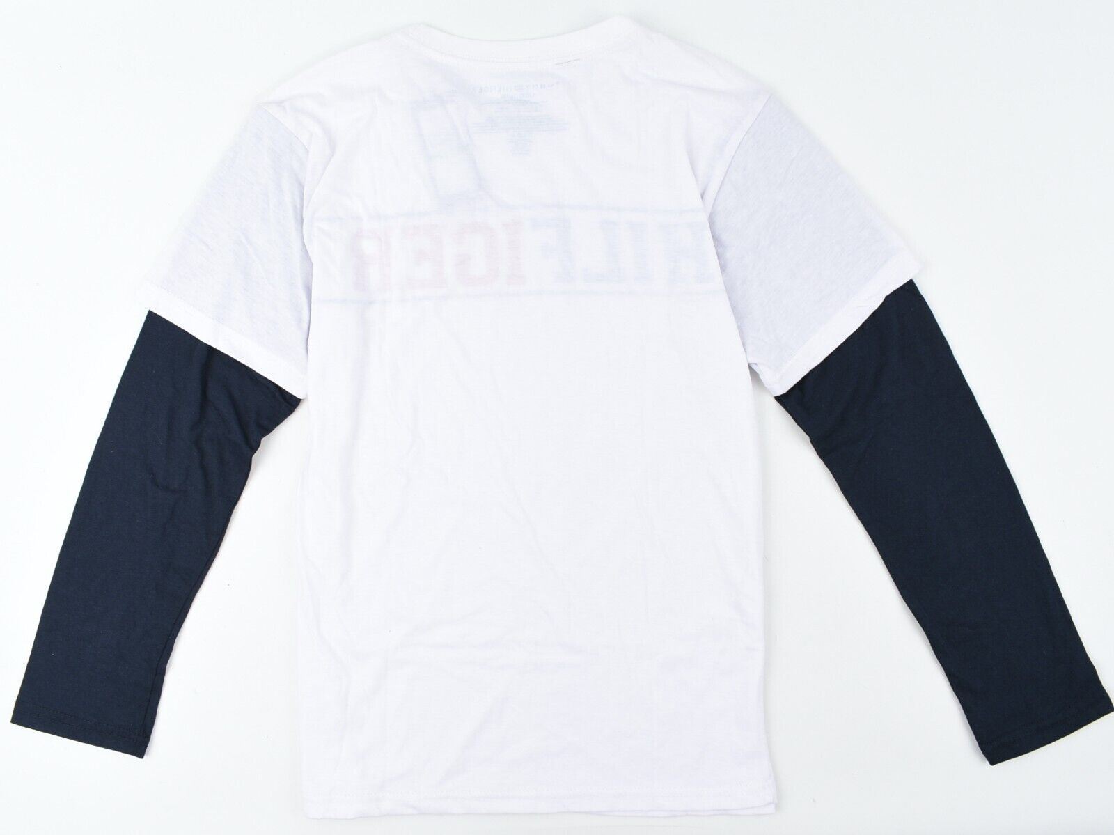 TOMMY HILFIGER Boys Kids Long Sleeve Top, White/Navy Blue, size 16-18 years