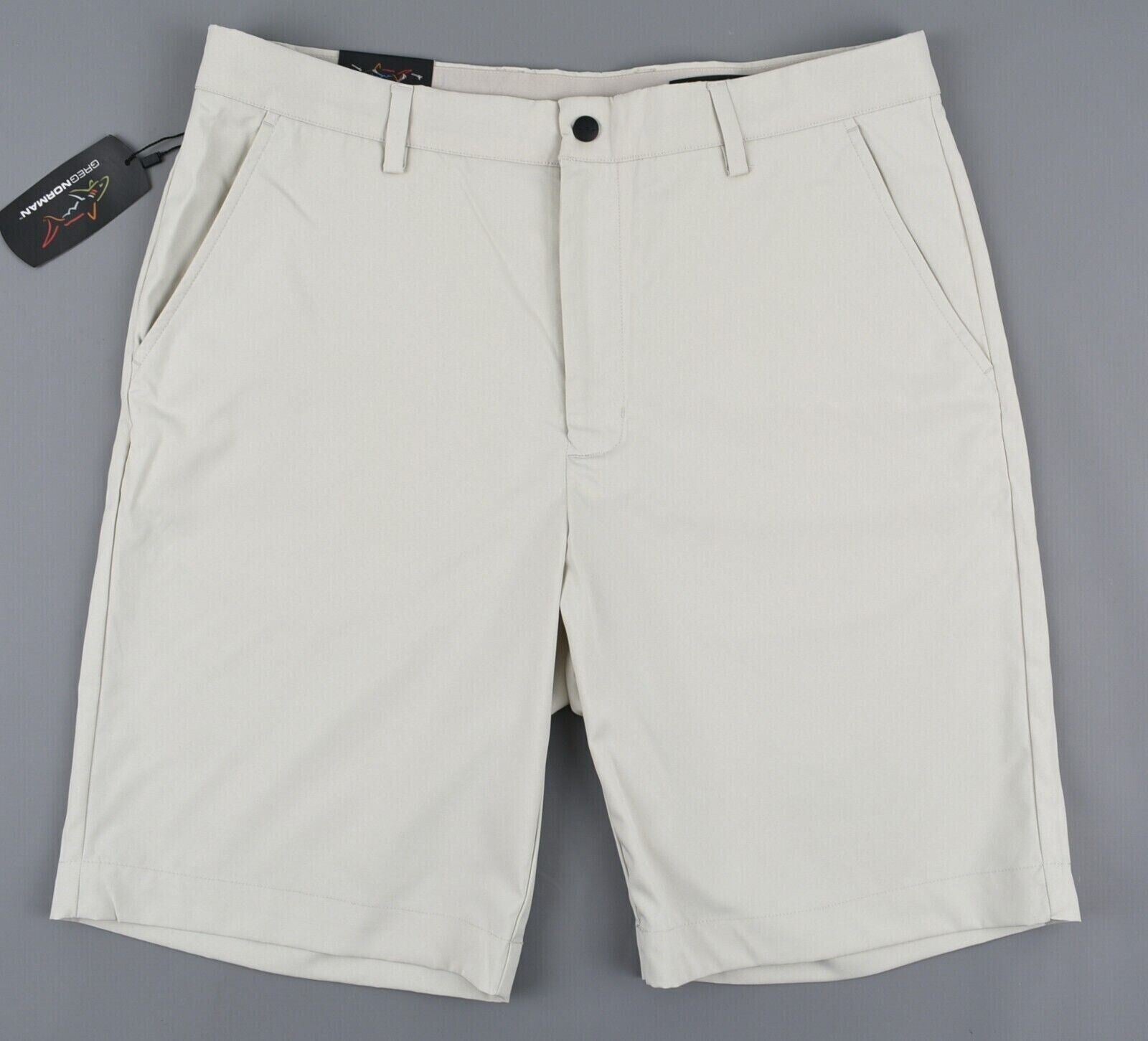 GREG NORMAN Golf Mens Performance Shorts, Stone Beige, size W36