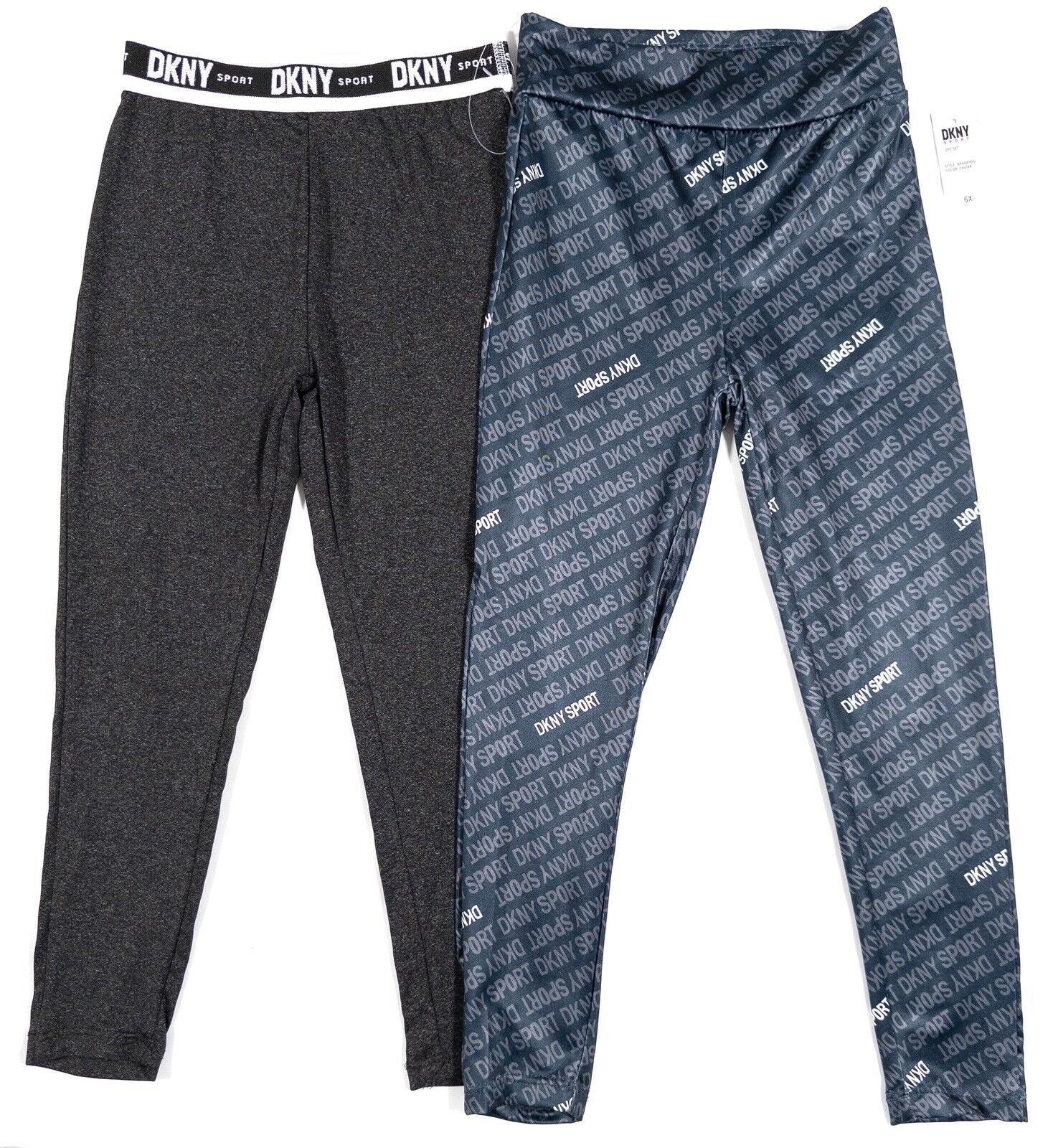 DKNY SPORT Kids Girls 2 peice set Leggings Navy Blue and Black Size UK 3 Years