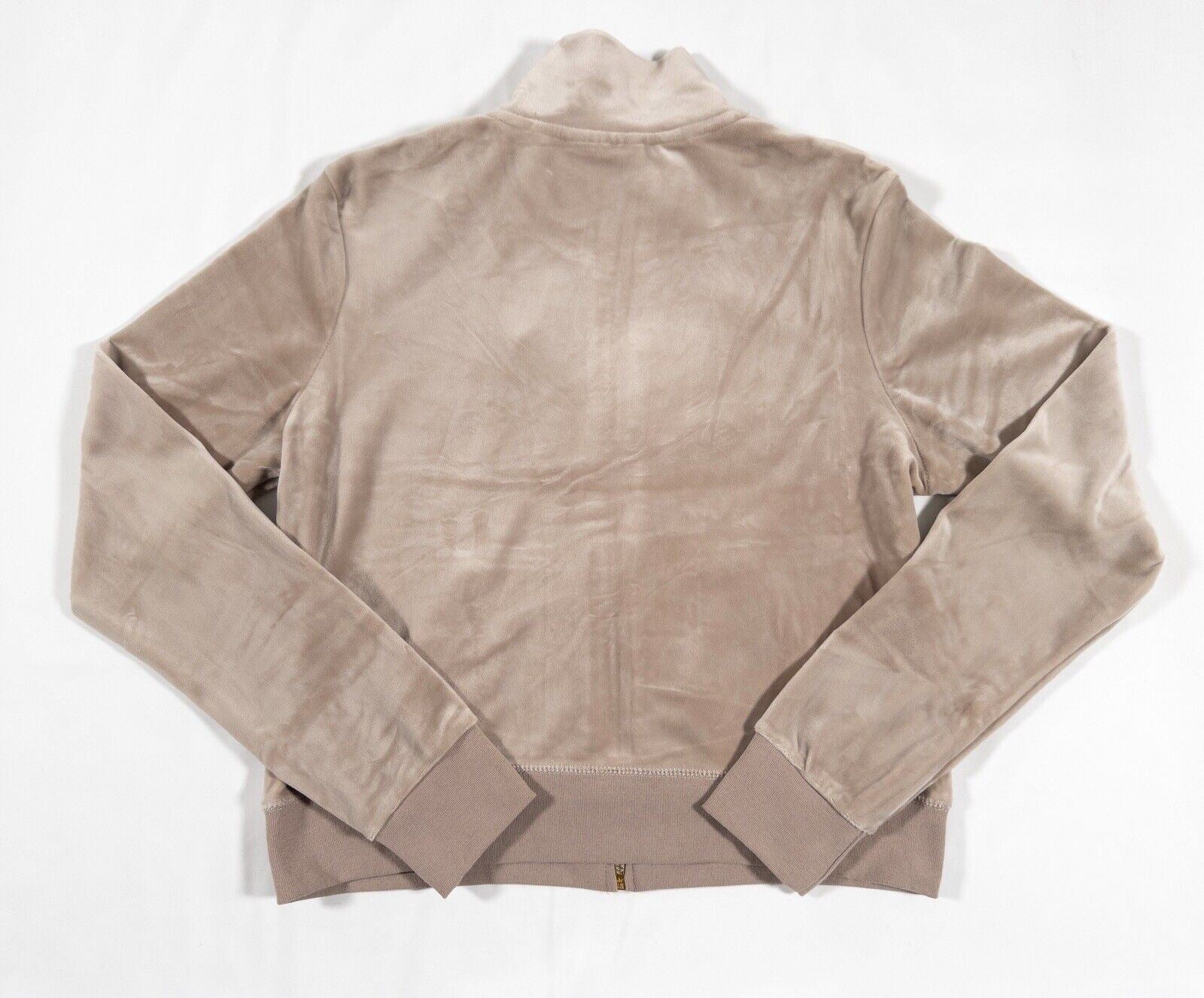 JUICY COUTURE SPORT Women's Velour Zip Up Track Top Taupe Size UK Medium