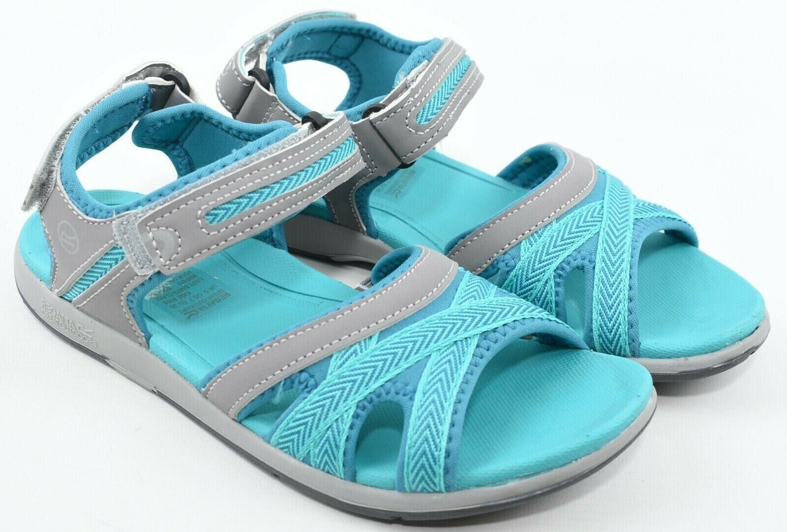 REGATTA Womens LADY SANTA CLARA Sports Sandals, Grey/Turquoise, UK 5