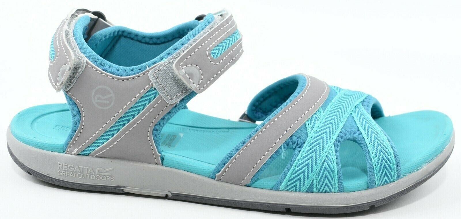 REGATTA Womens LADY SANTA CLARA Sports Sandals, Grey/Turquoise, UK 5