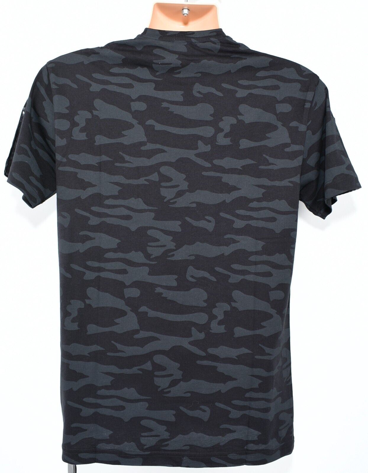 EA7 EMPORIO ARMANI Mens Short Sleeve Camouflage Print T-shirt, Black/Grey size S