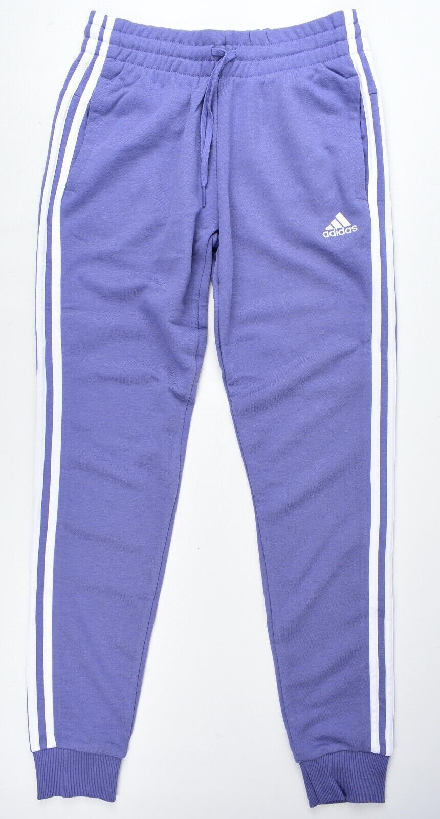 ADIDAS Womens Slim Leg Cuffed Joggers, Violet Purple/White, size M /UK 12-14