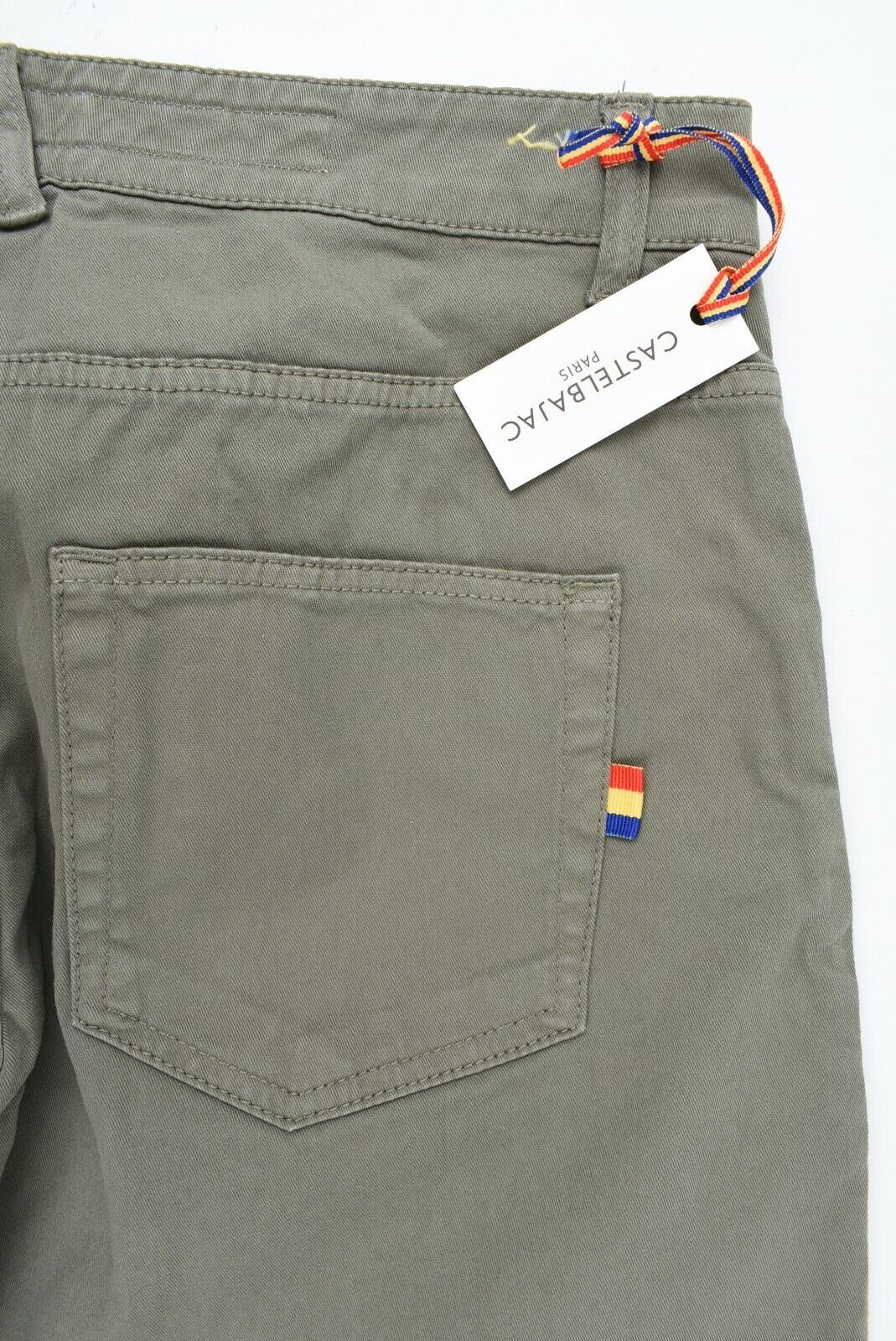 CASTELBAJAC Mens Straight-Tapered Leg Jeans, Khaki Green, size W33