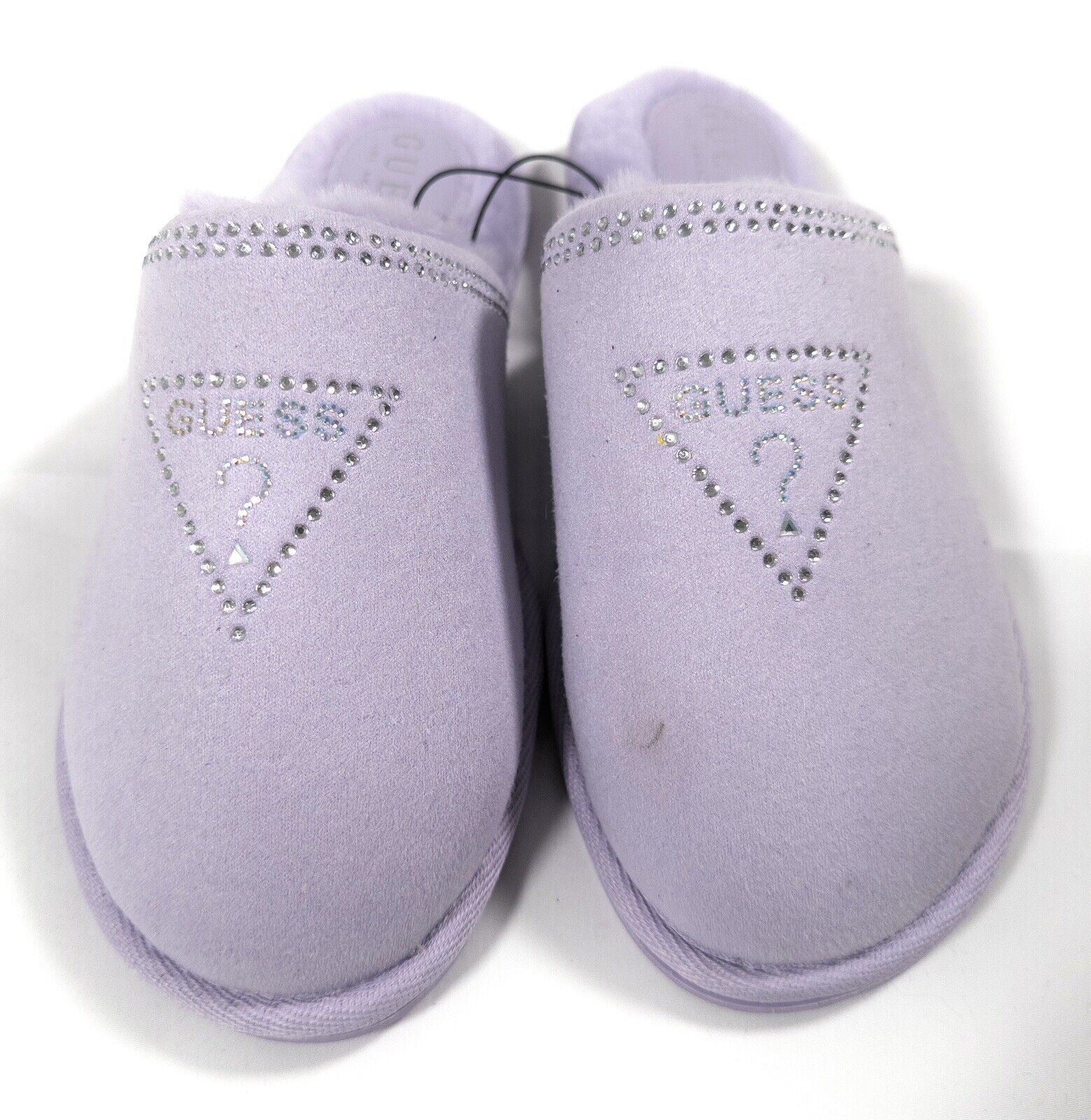 GUESS Women's Lilac Fluffy Slip On Slippers Size UK 5