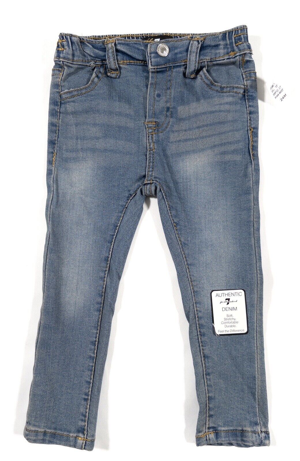 7 FOR ALL MANKIND Infant Girls 3 piece set Pink Coat Top Jeans Size UK 24 Months