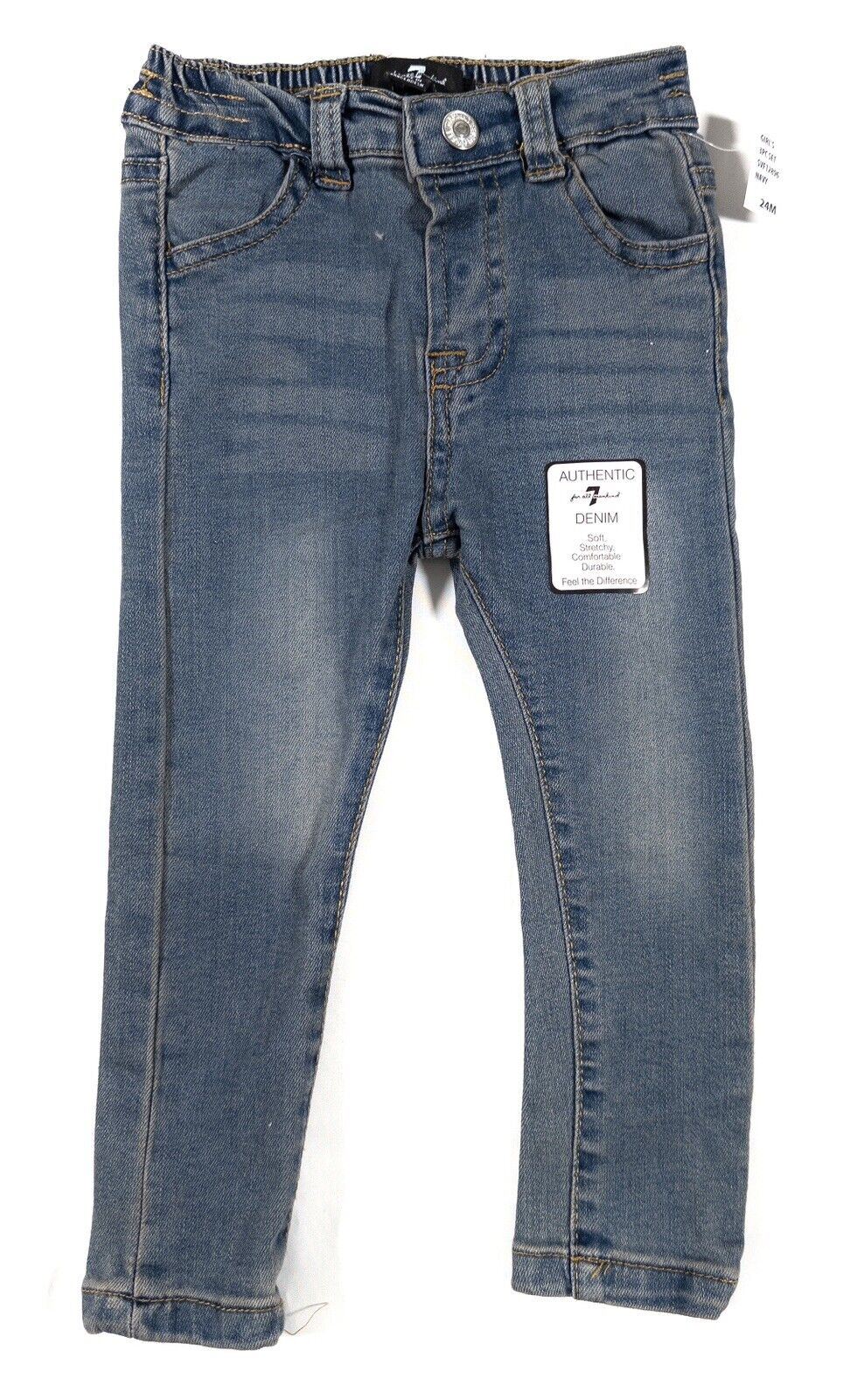 7 FOR ALL MANKIND Infant Girls Blue 3 piece set Coat Top Trousers Size UK 24m