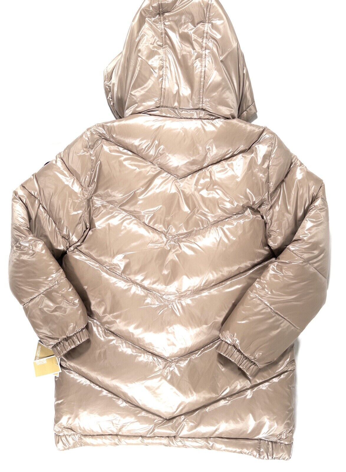 MICHAEL KORS Women's Champagne Puffer Coat Hooded Size UK Large