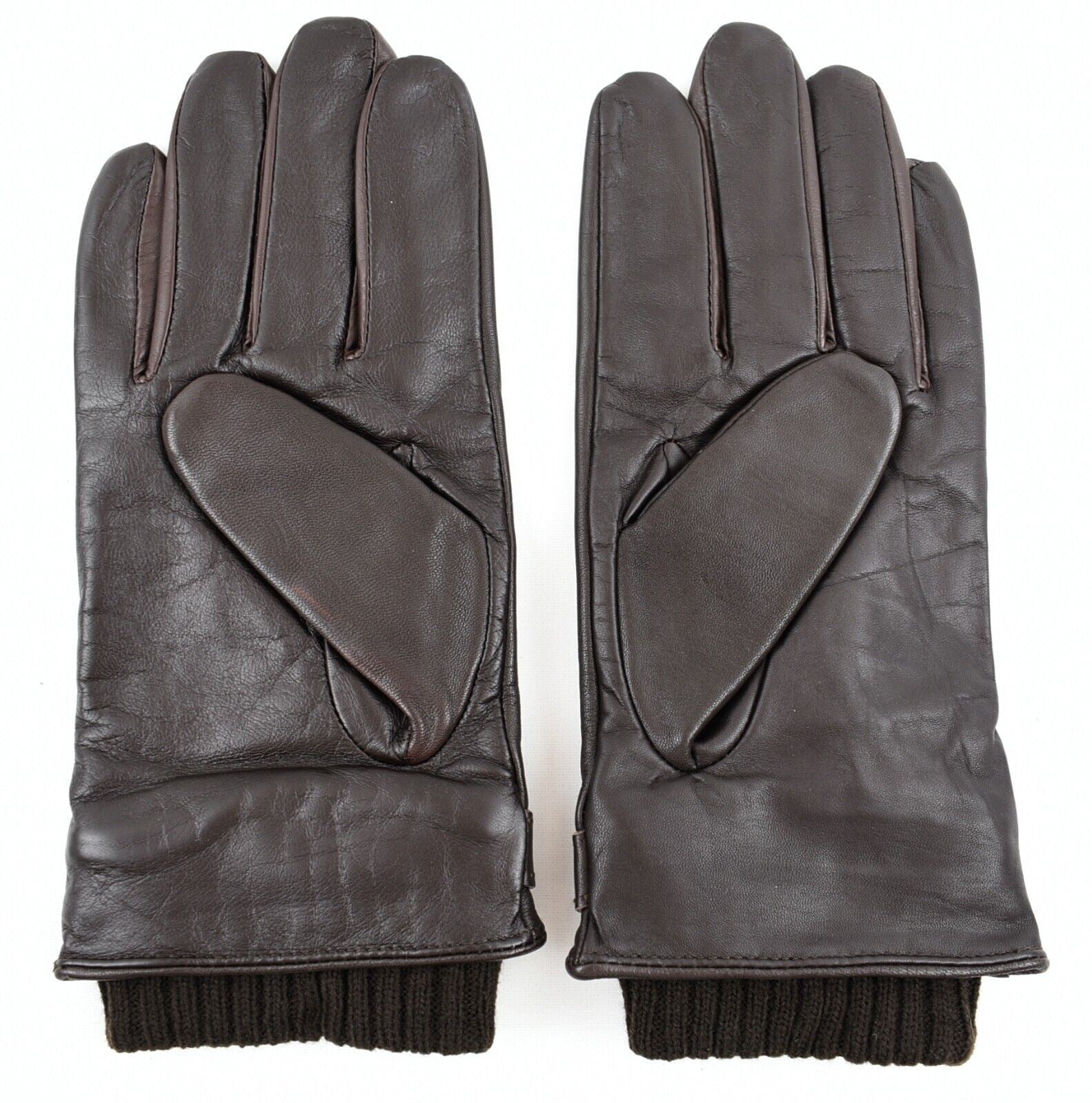 TED BAKER Mens Core Leather Stab Stitch SMART Gloves, Chocolate Brown, size M-L