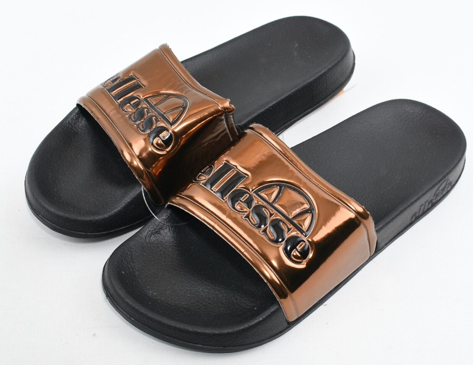 ELLESSE - GISELLE Womens Logo Sliders, Sandals, Bronze/Black, size UK 5 / EU 38