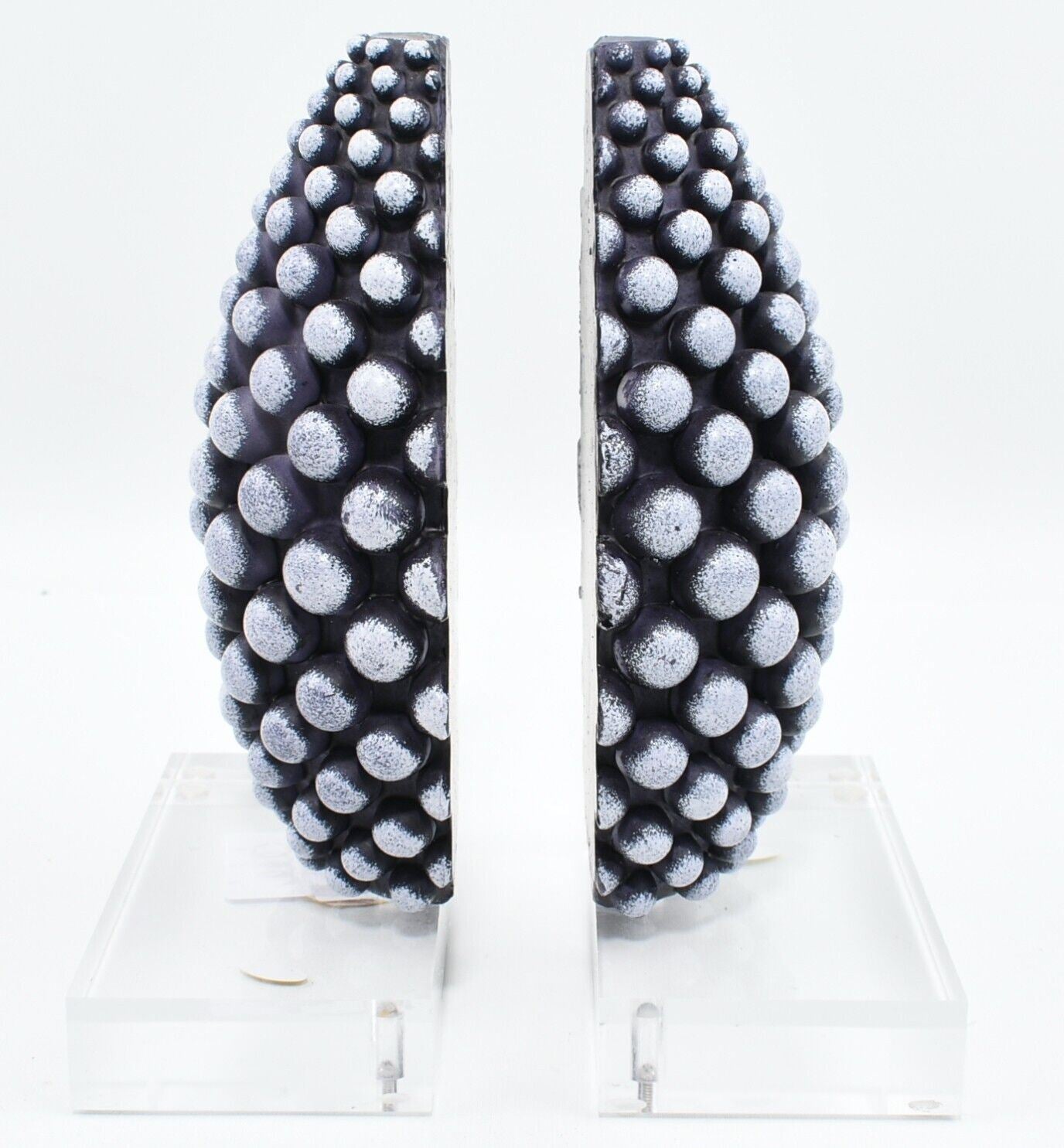 FROSTED PINE CONE Pair of Decorative Book Ends