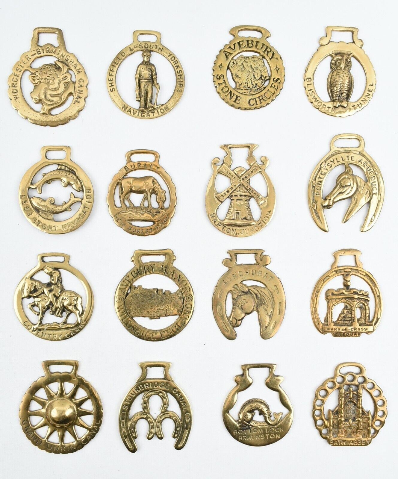 Collection of 16 Horse Brasses, Various Designs