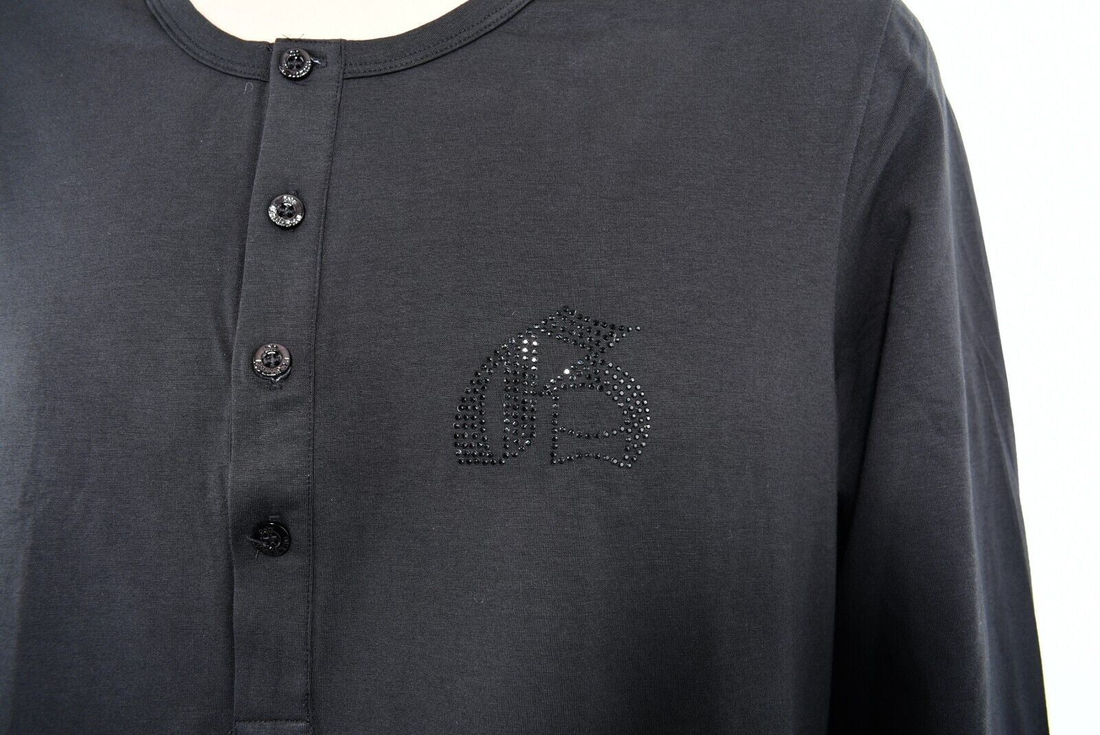 JOHN GALLIANO Underwear: Mens Long Sleeve Lounge T-shirt Top, Black, size XL