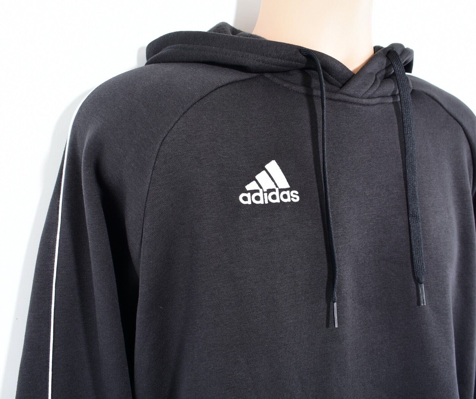 ADIDAS Mens Core 18 Fleece Lined Hoodie Sweatshirt, Black, size L