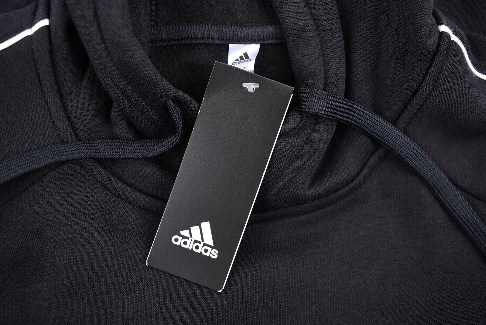 ADIDAS Mens Core 18 Fleece Lined Hoodie Sweatshirt, Black, size L