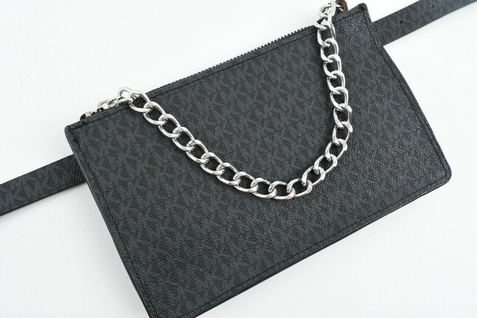 MICHAEL KORS Monogram Print Bum Bag, Black, Unisex, belt size S