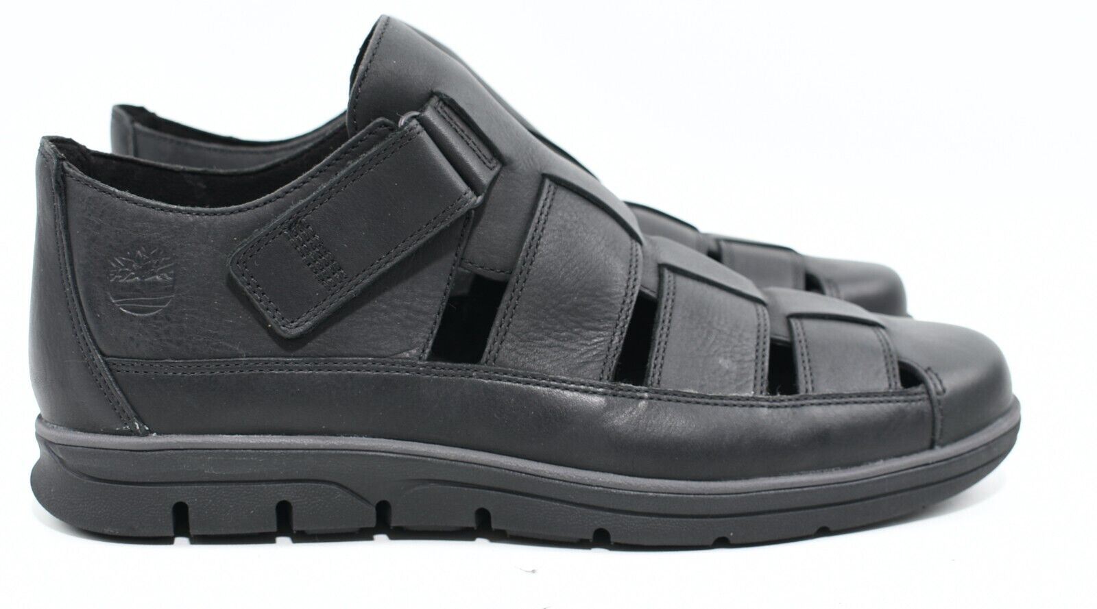 TIMBERLAND Mens BRADSTREET FISHERMAN Leather Sandals, Black, size UK 10 /EU 44.5