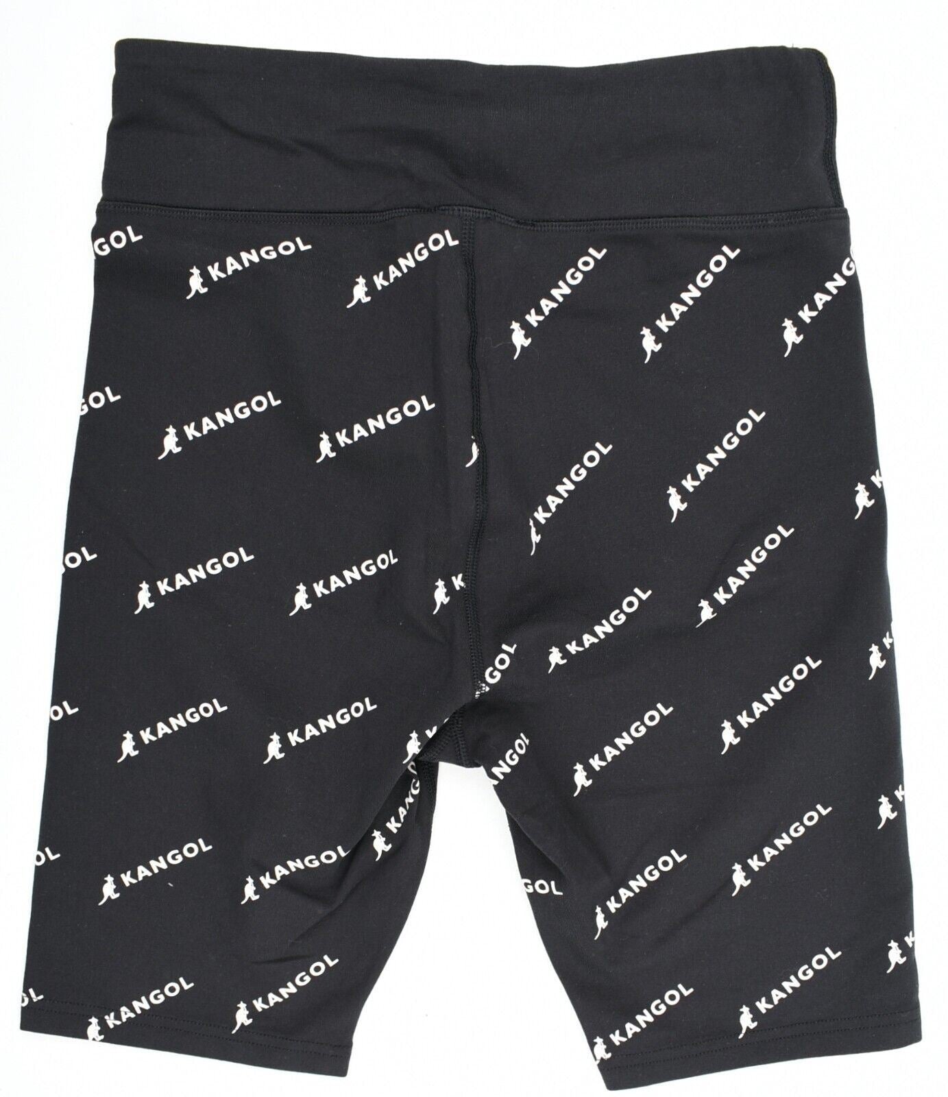 KANGOL Cycling Shorts, Short Cotton Leggings, Black/Logo Print, size M