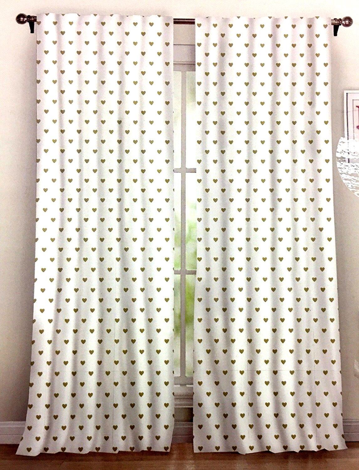 Nicole Miller Curtains - Set of two 127cm x 243cm - Beautiful Green Hearts