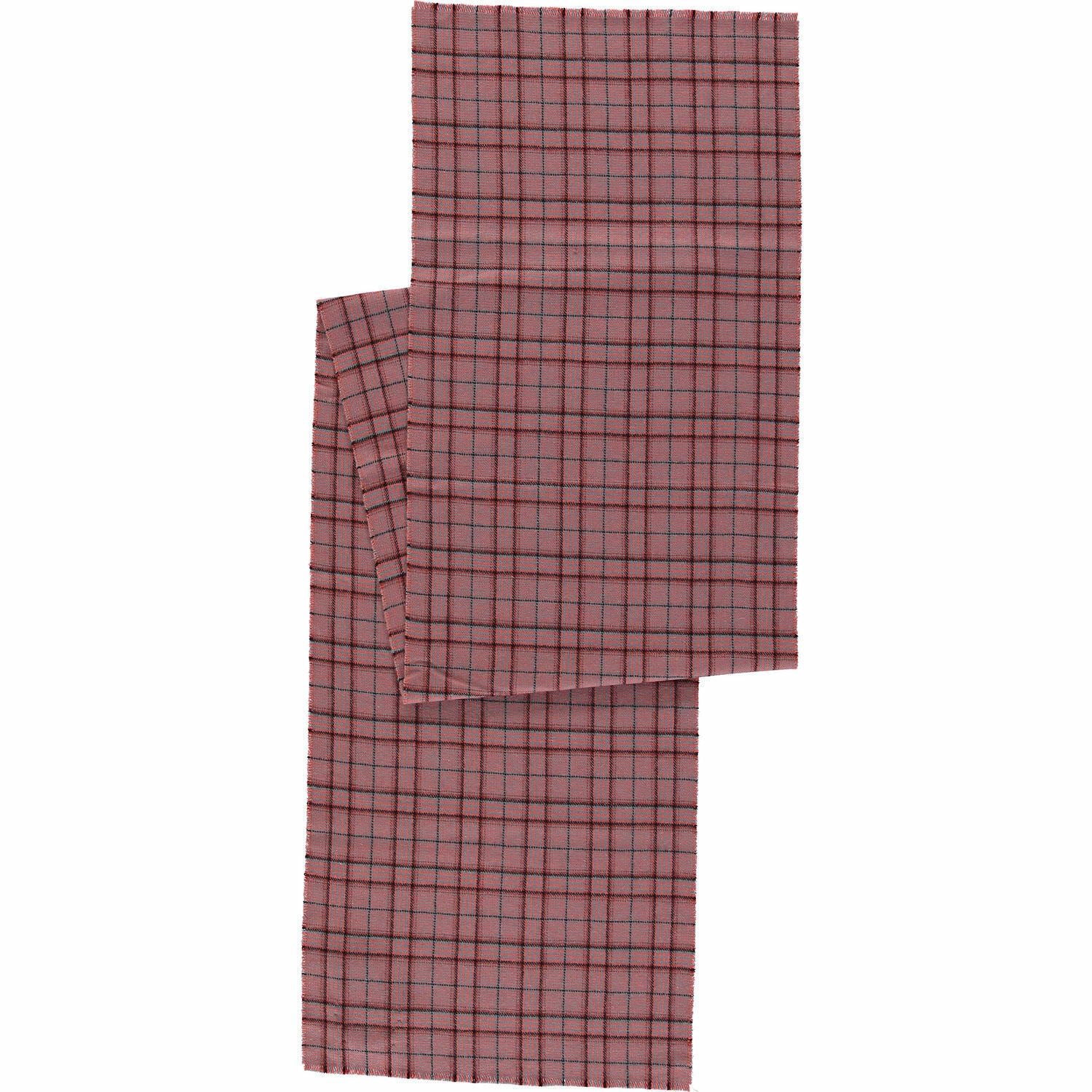 HOGARTH Men's /Women's Red Check 100% Cashmere Scarf - Made in Scotland
