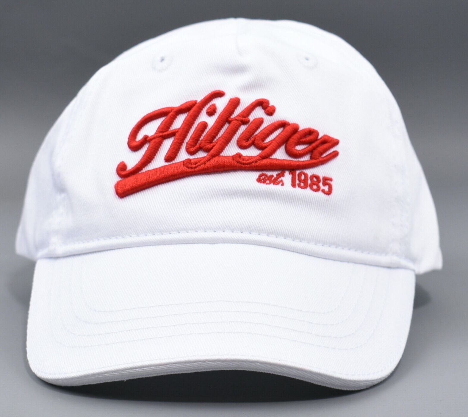 TOMMY HILFIGER Girls Kids White & Red Embroidered Logo Cap Hat