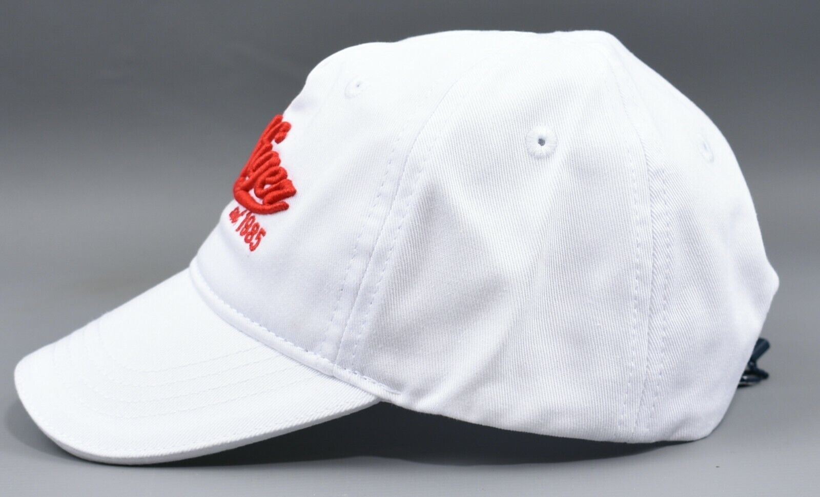 TOMMY HILFIGER Girls Kids White & Red Embroidered Logo Cap Hat