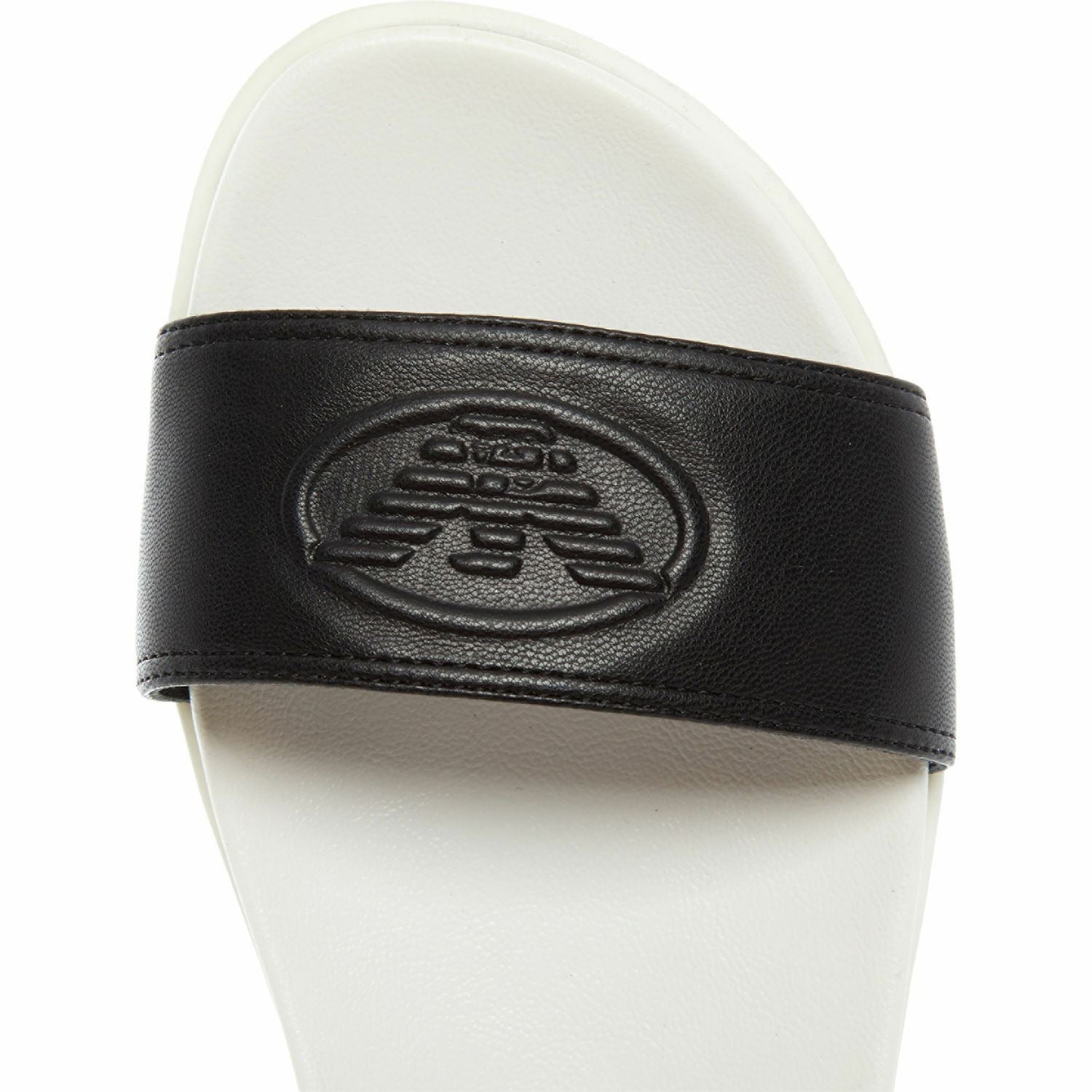 EMPORIO ARMANI Women's Black & White Buckled Flat Sandals Size UK 4 / EU 37