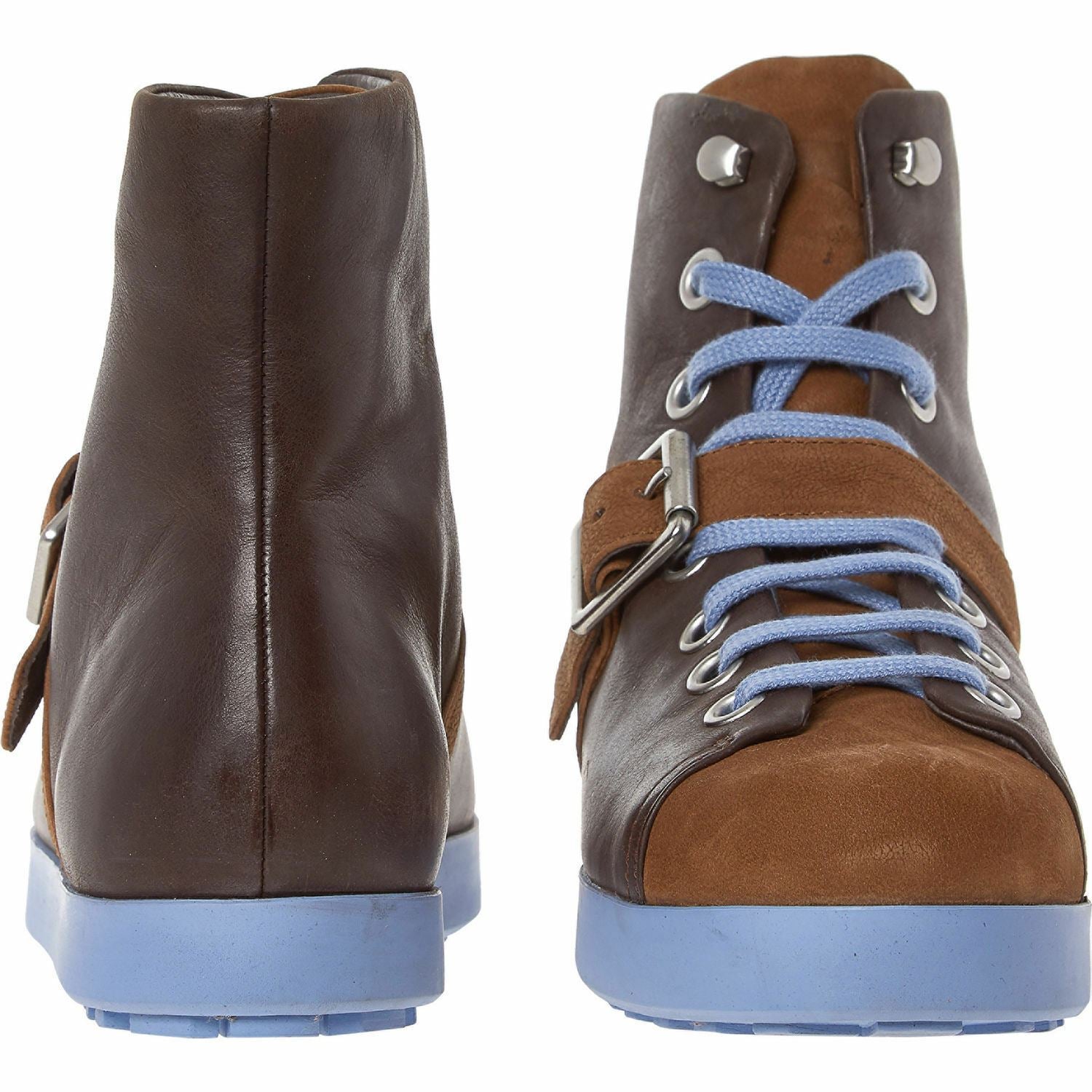 CAMPER Women's Beluga Brown & Blue Lace Boots UK 5 / UK 6