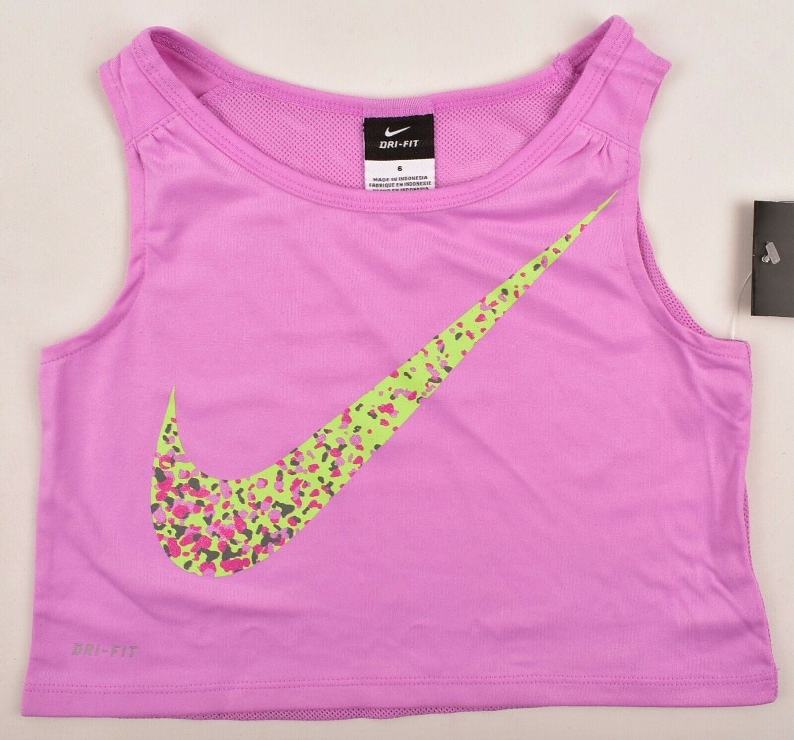 NIKE Girls' Kids' Activewear Cropped Top, Fuchsia, size 5 6 7 years