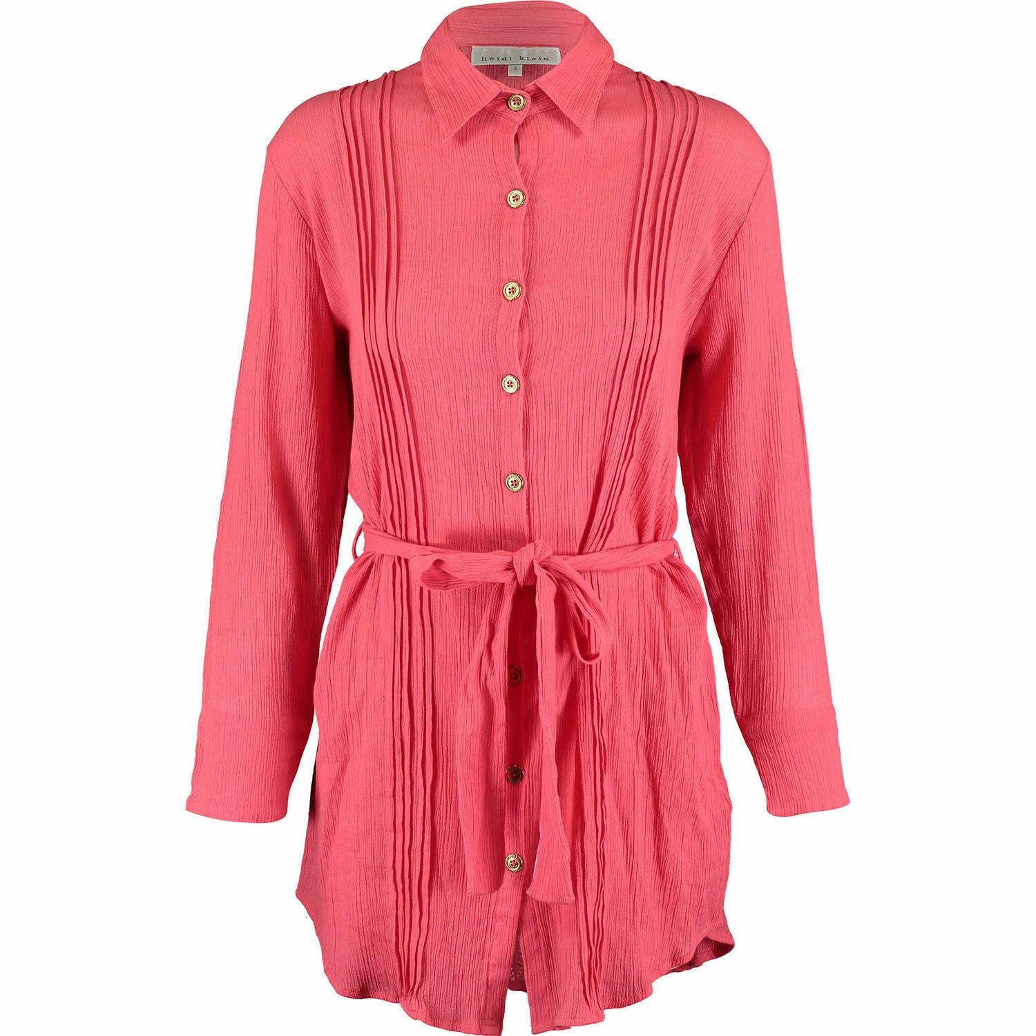HEIDI KLEIN Women's Coral Pleated Shirt Size M Size L Size XL