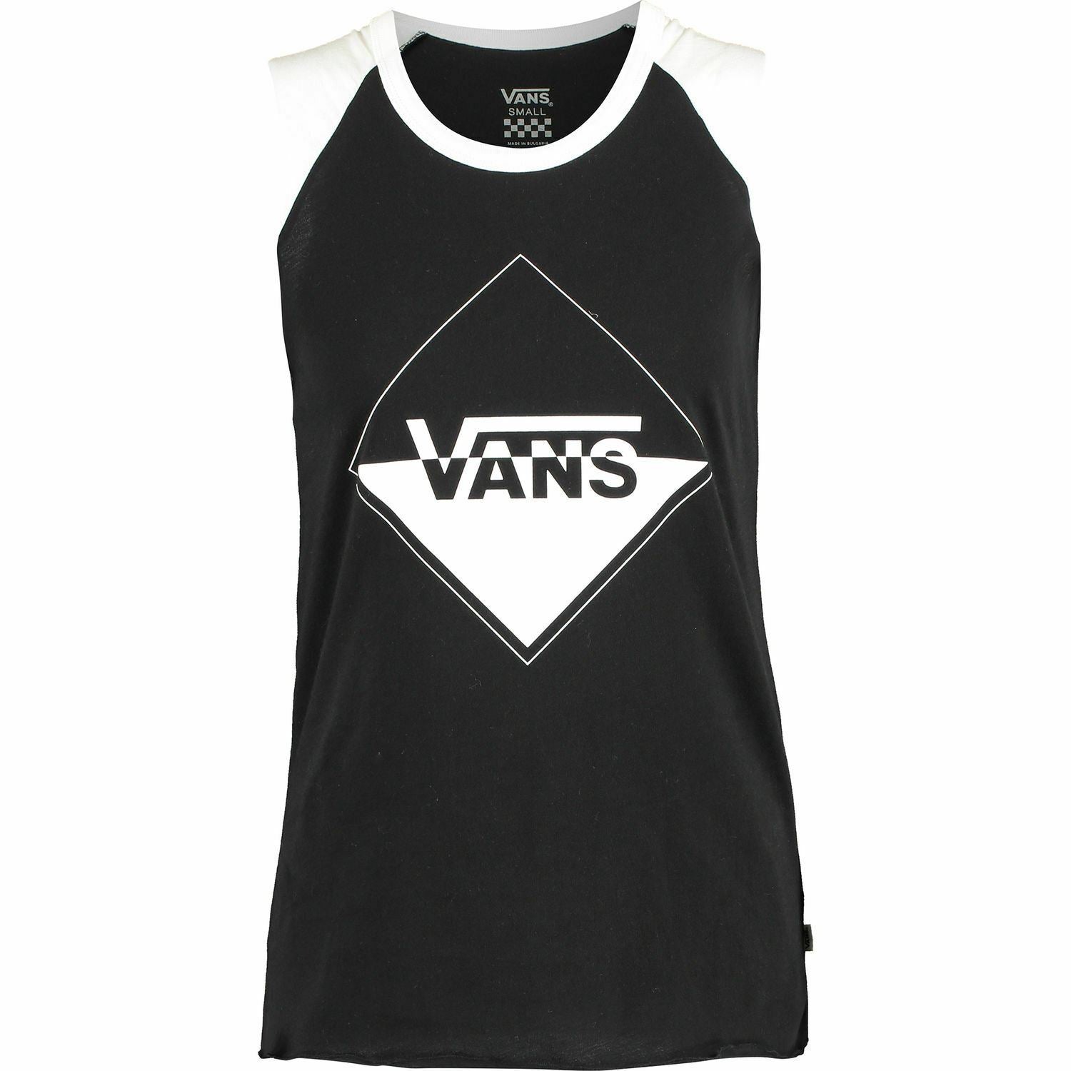 VANS Black-White Shiner Women's Girls' Tank Top, size XS /size S