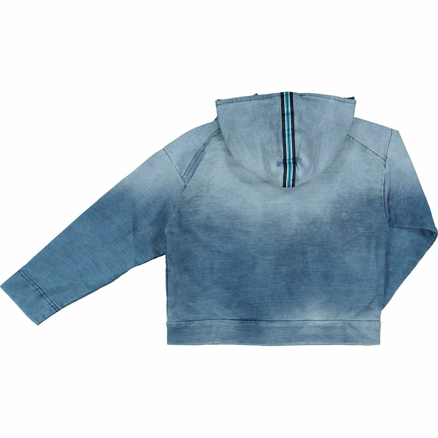 VERSACE Girls' Kids' Zip Up Hoodie, Washed Denim Blue, size 8 years