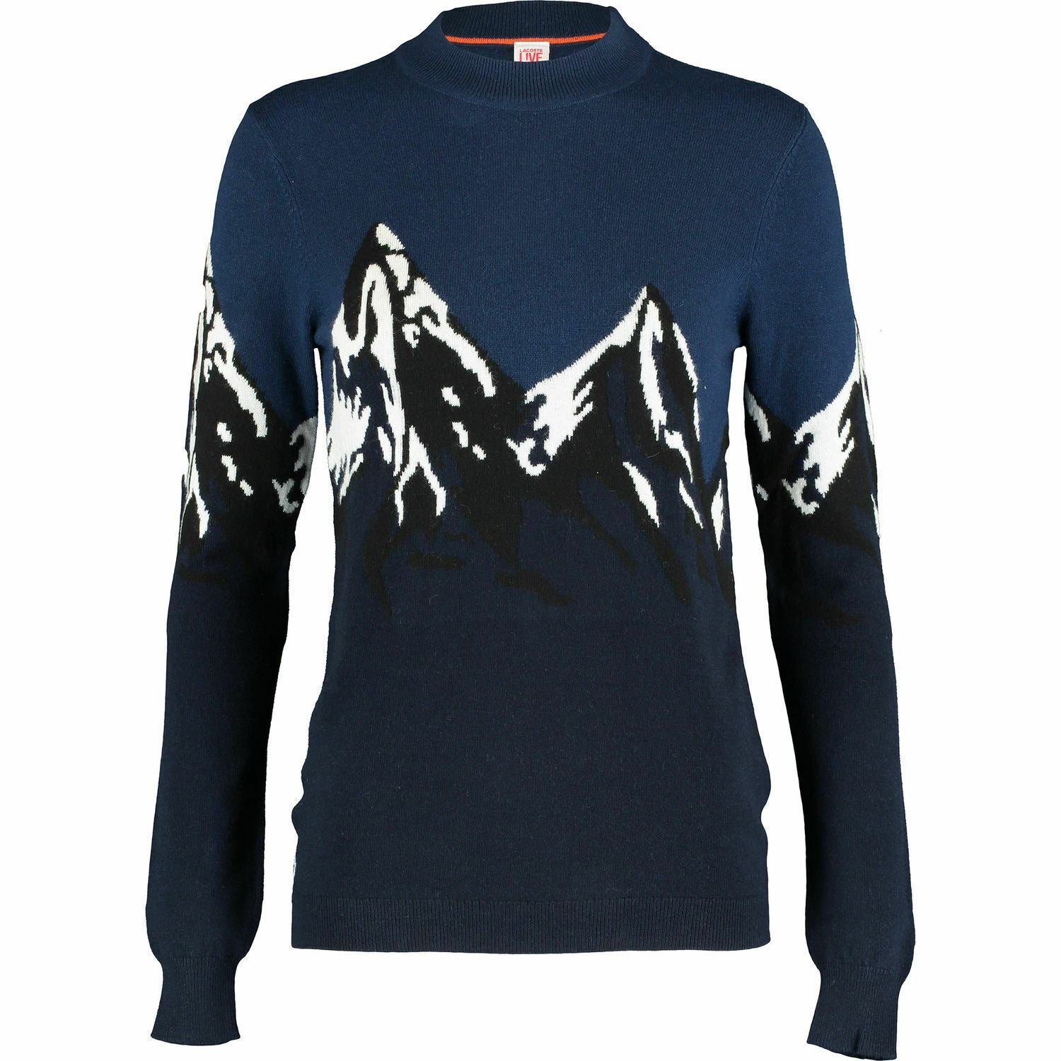 LACOSTE L!VE Women's Mountain Design Wool Blend Jumper, Blue, size XS