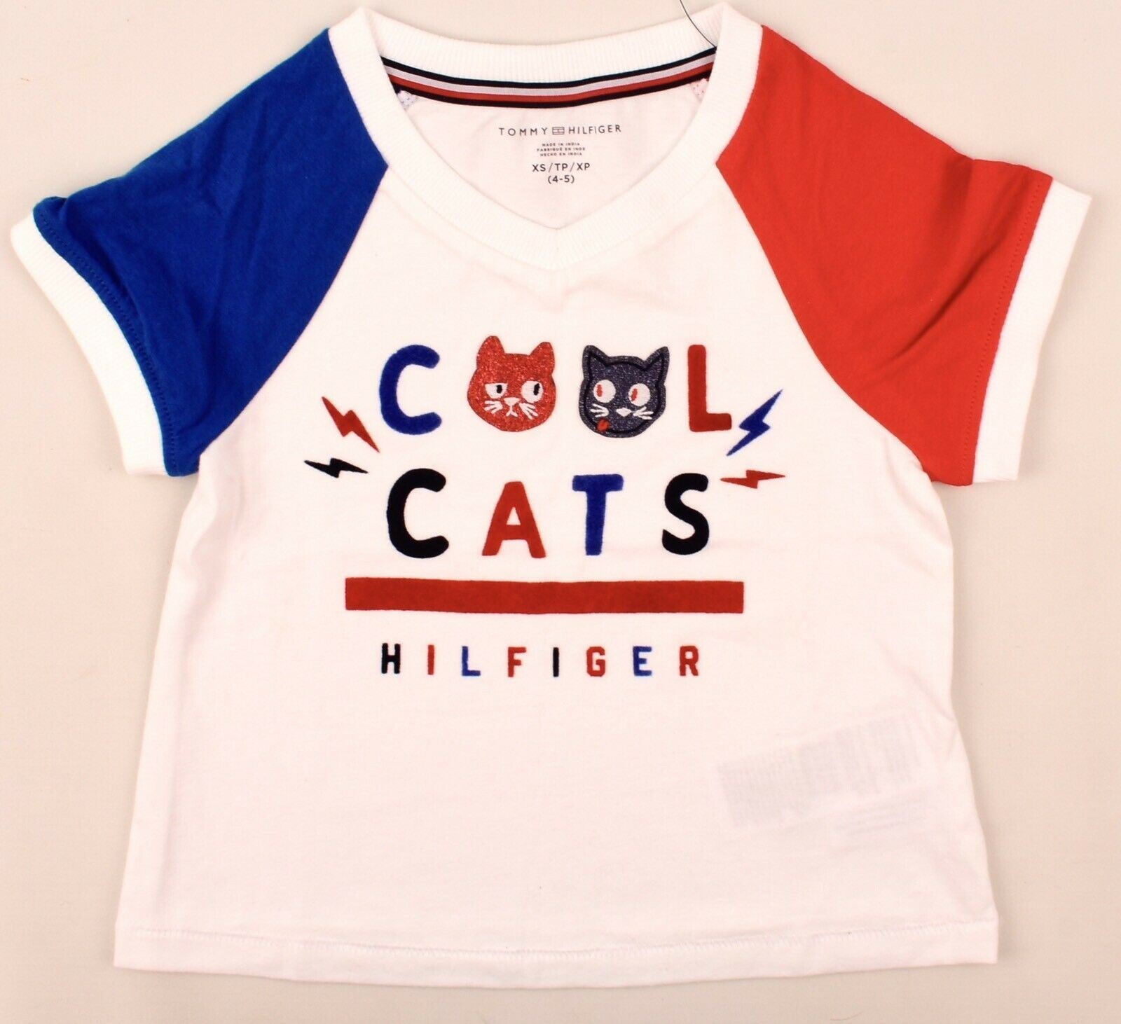 TOMMY HILFIGER Girls' Kids' 'Cool Cats' T-shirt Top, 2 y /3 y /4 y /5 years