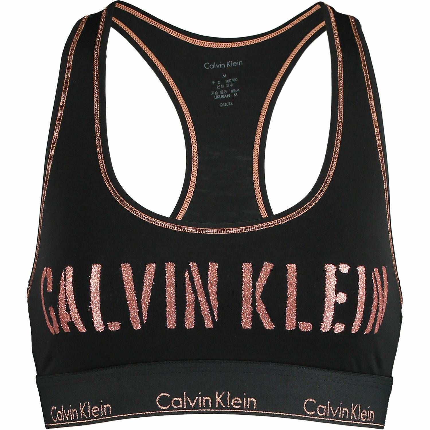 CALVIN KLEIN Women's Modern Cotton BRALETTE, Black/Rose Gold, size L