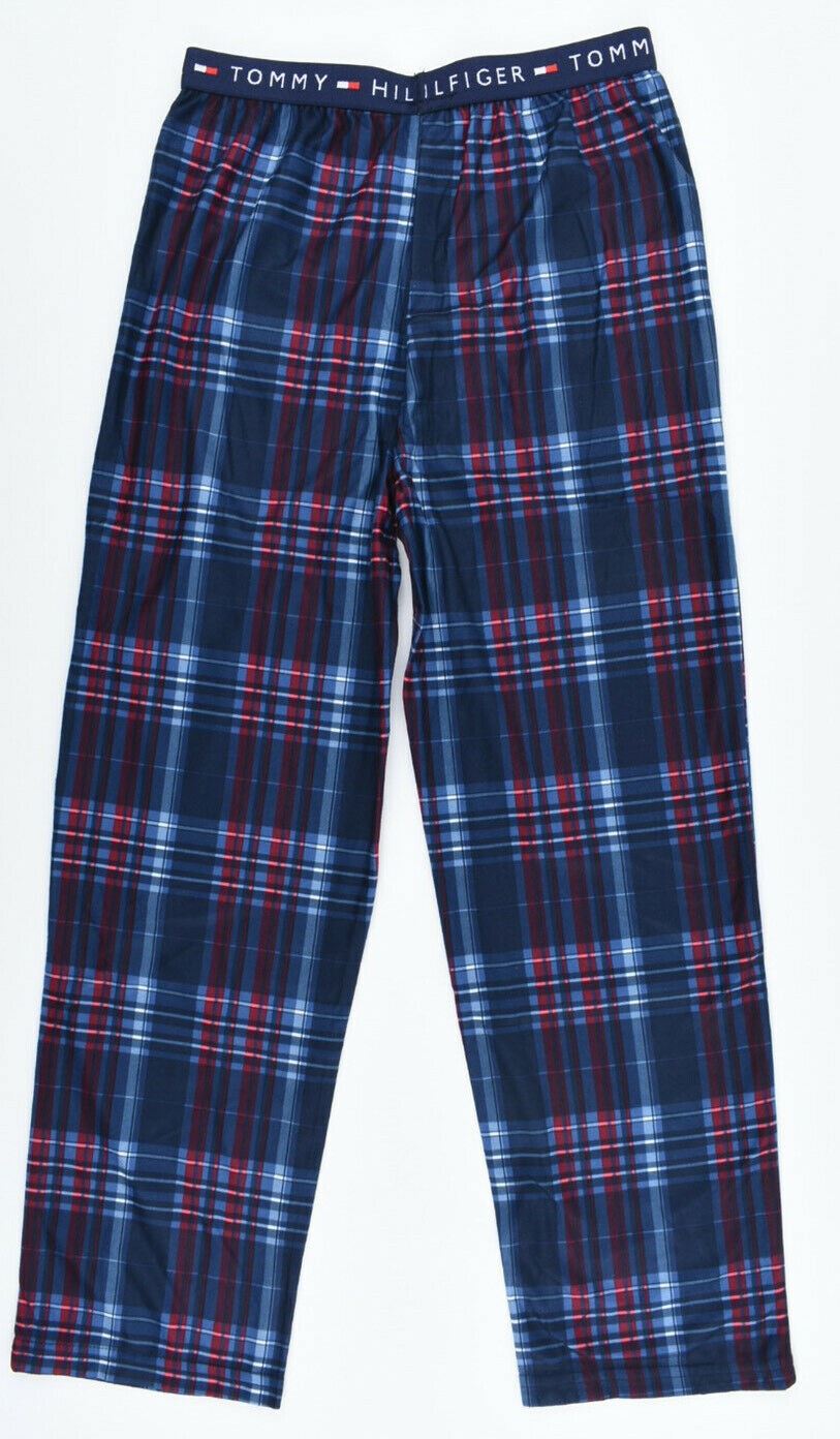 TOMMY HILFIGER Sleepwear Boys Soft Pyjama Bottoms Joggers Blue/Red 8 to 10 yrs