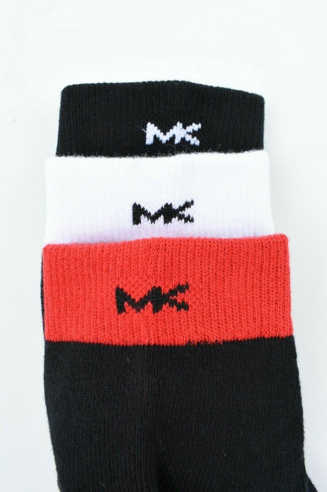 Michael Kors Men's 3-pk Combed Cotton Black Socks with MK branding size UK 7-12