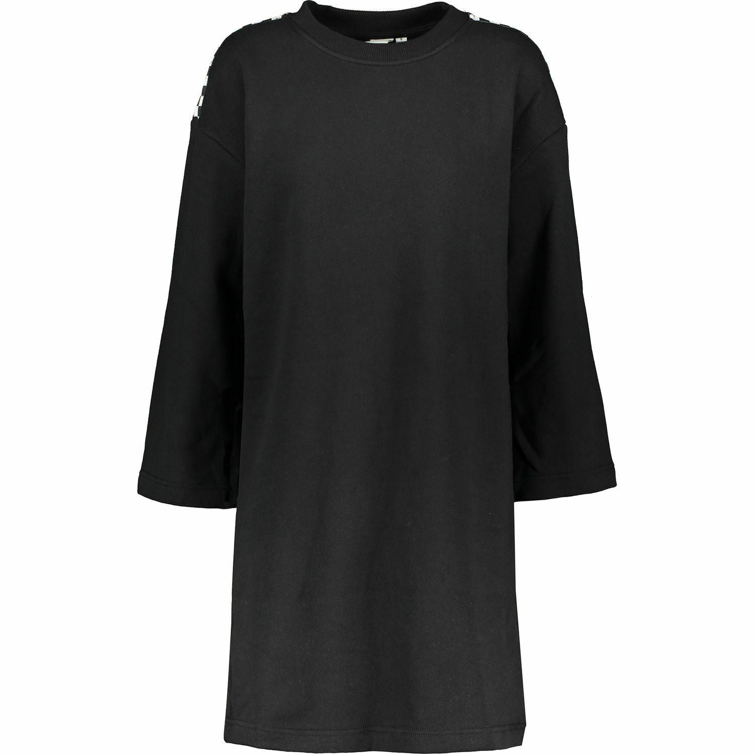 VANS Women's Black Sweatshirt Dress, Shoulder Tape, Black, size S