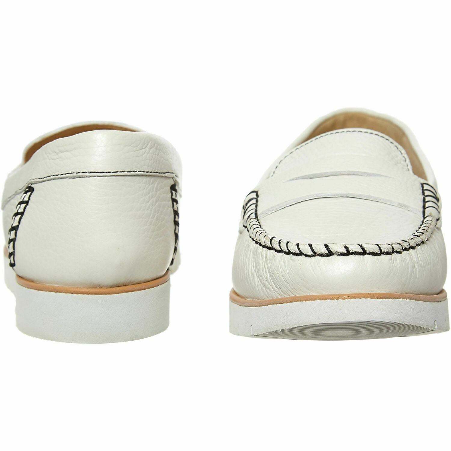 GEOX RESPIRA Women's KOOKEAN Genuine Leather Loafers Shoes Pearl White size UK 7