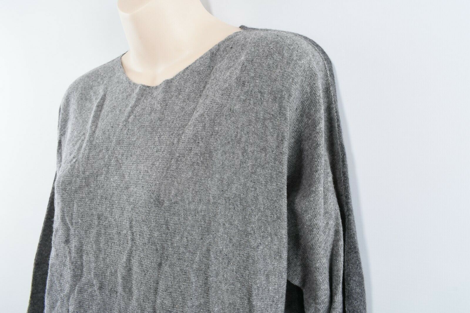COLLEZIONE GAIA Women's Wool Blend Jumper, Light Grey/Dark Grey size M to size L