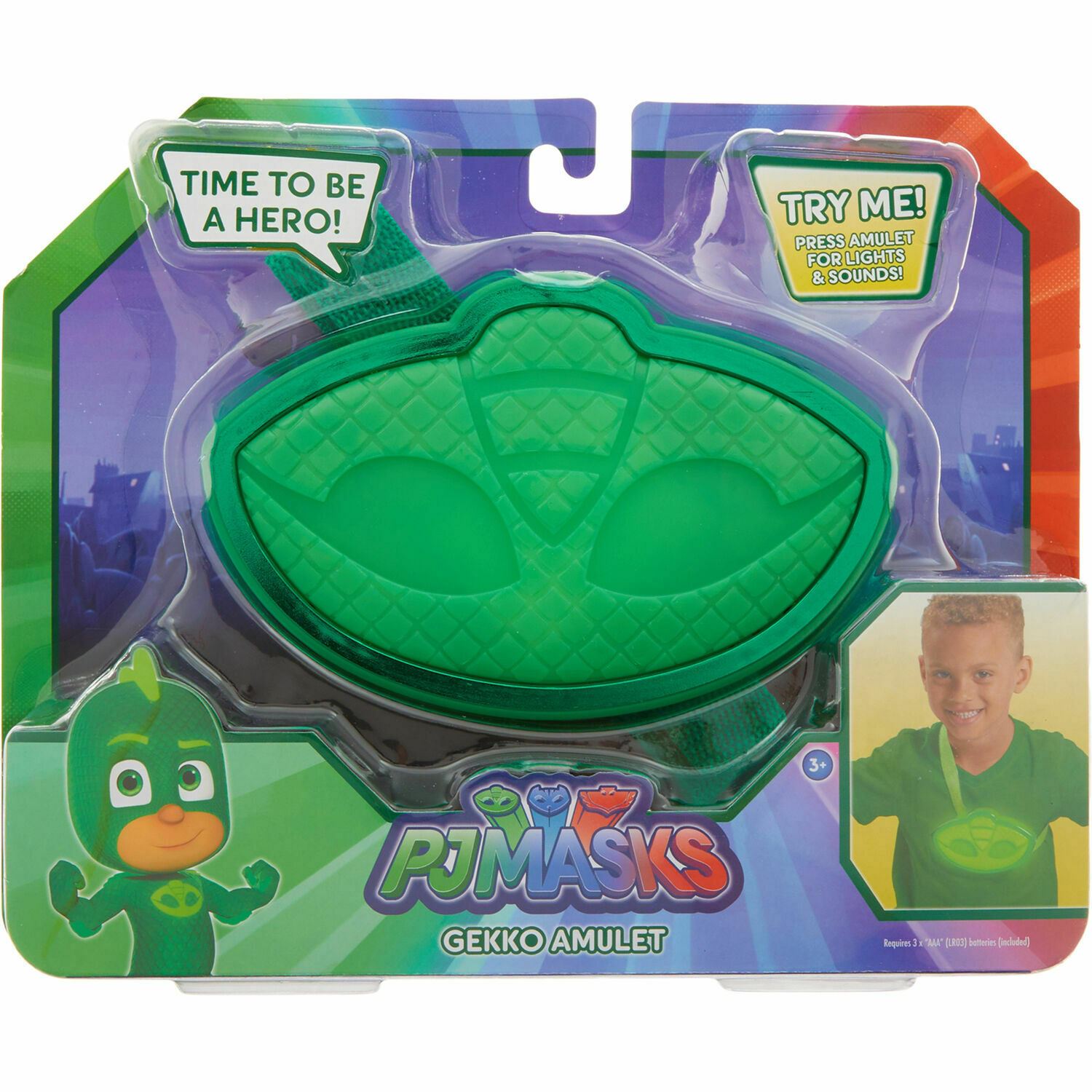 PJ MASKS Green Wearable Gekko Amulet, Lights & Sounds